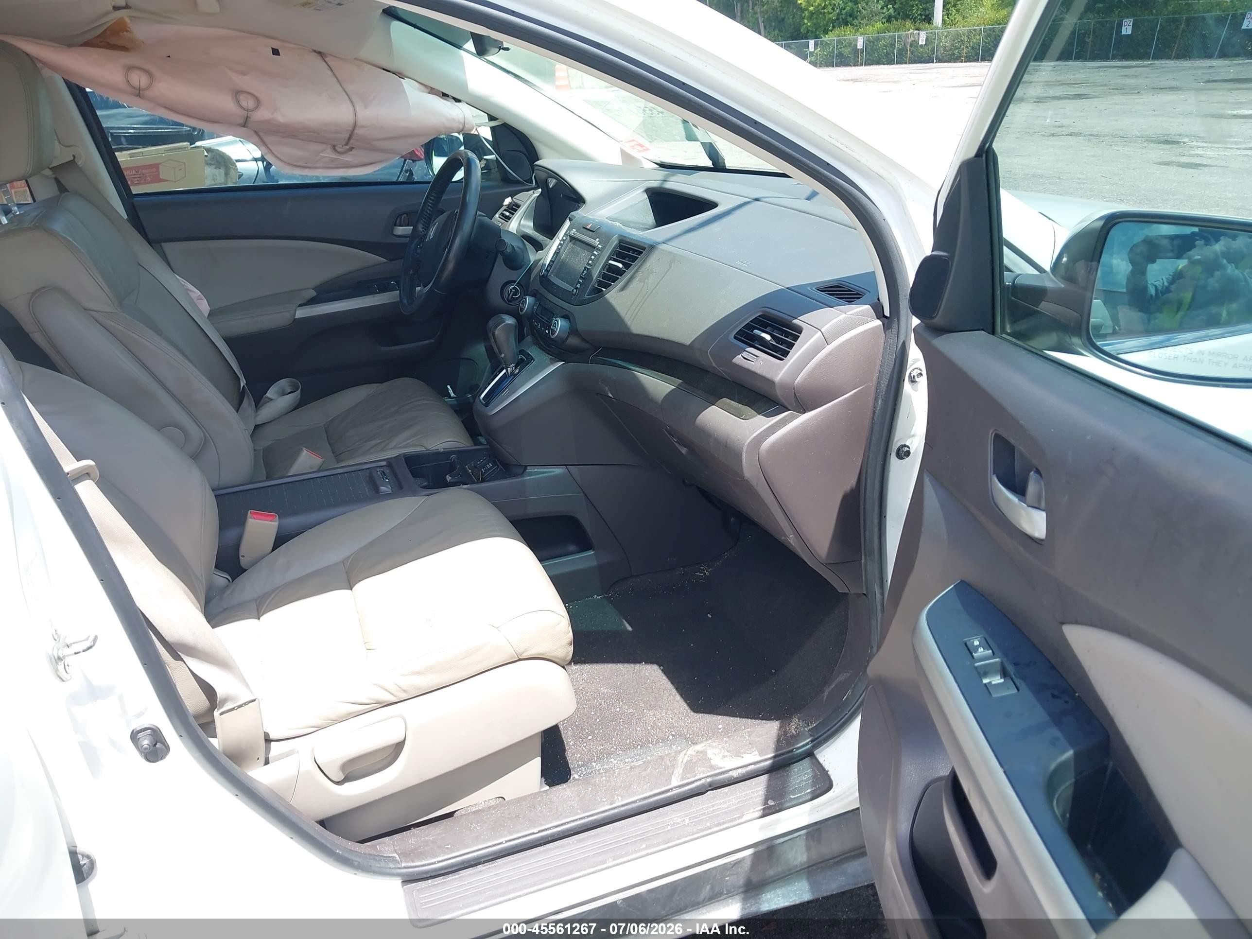 2012 Honda Cr-v Ex-l White vin: 5J6RM4H75CL061376