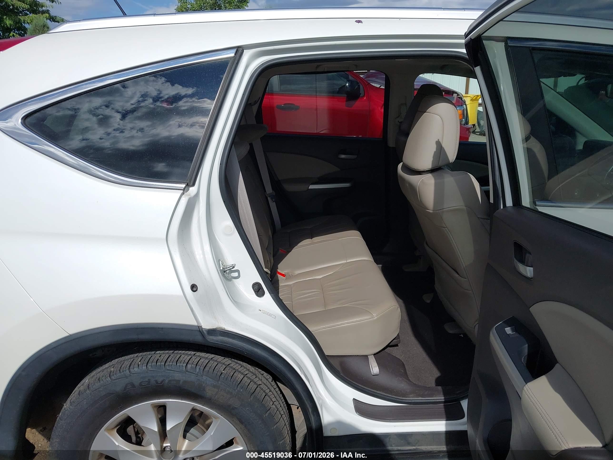 2012 Honda Cr-v Ex-l White vin: 5J6RM4H75CL062737