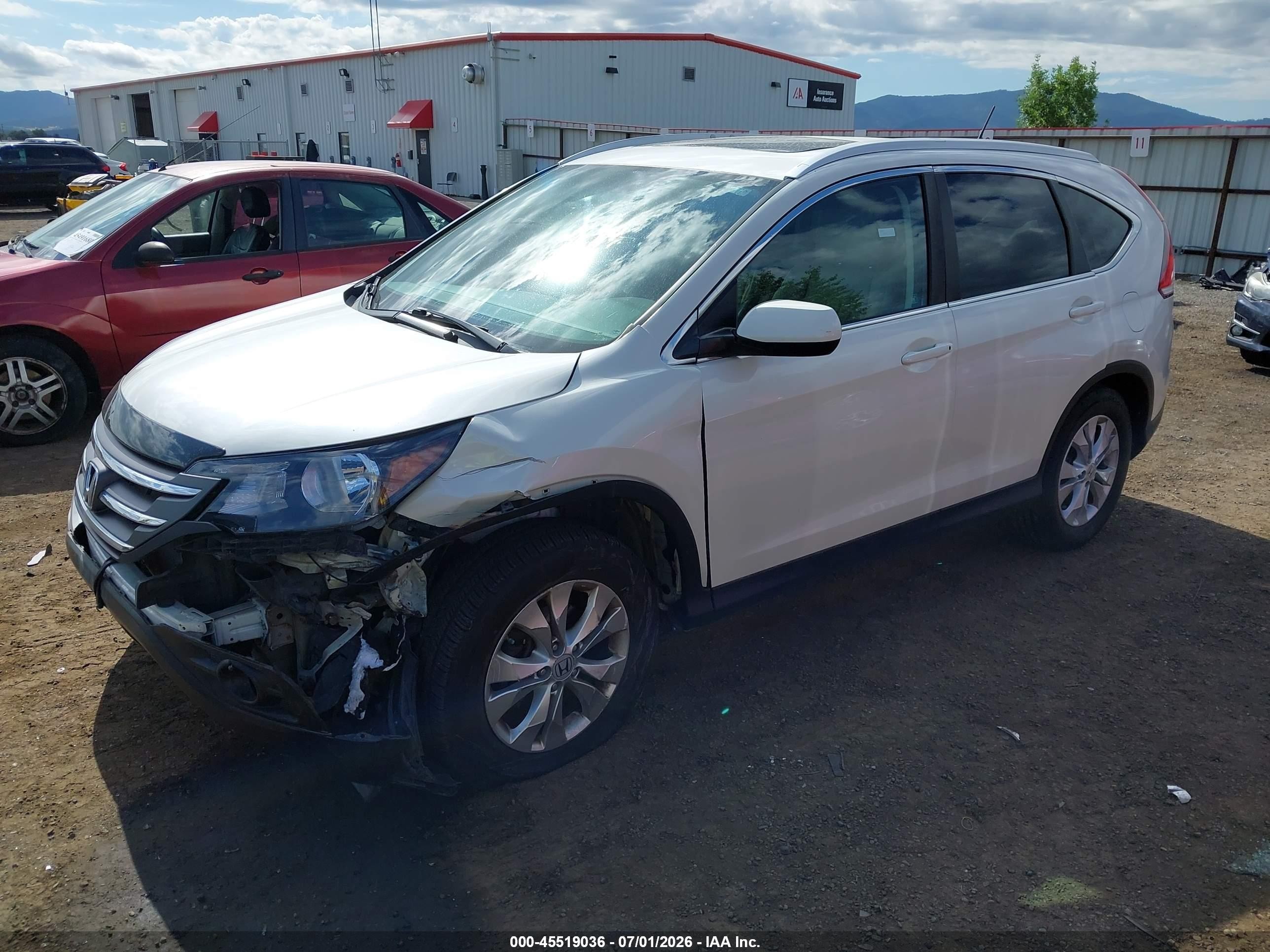 2012 Honda Cr-v Ex-l White vin: 5J6RM4H75CL062737
