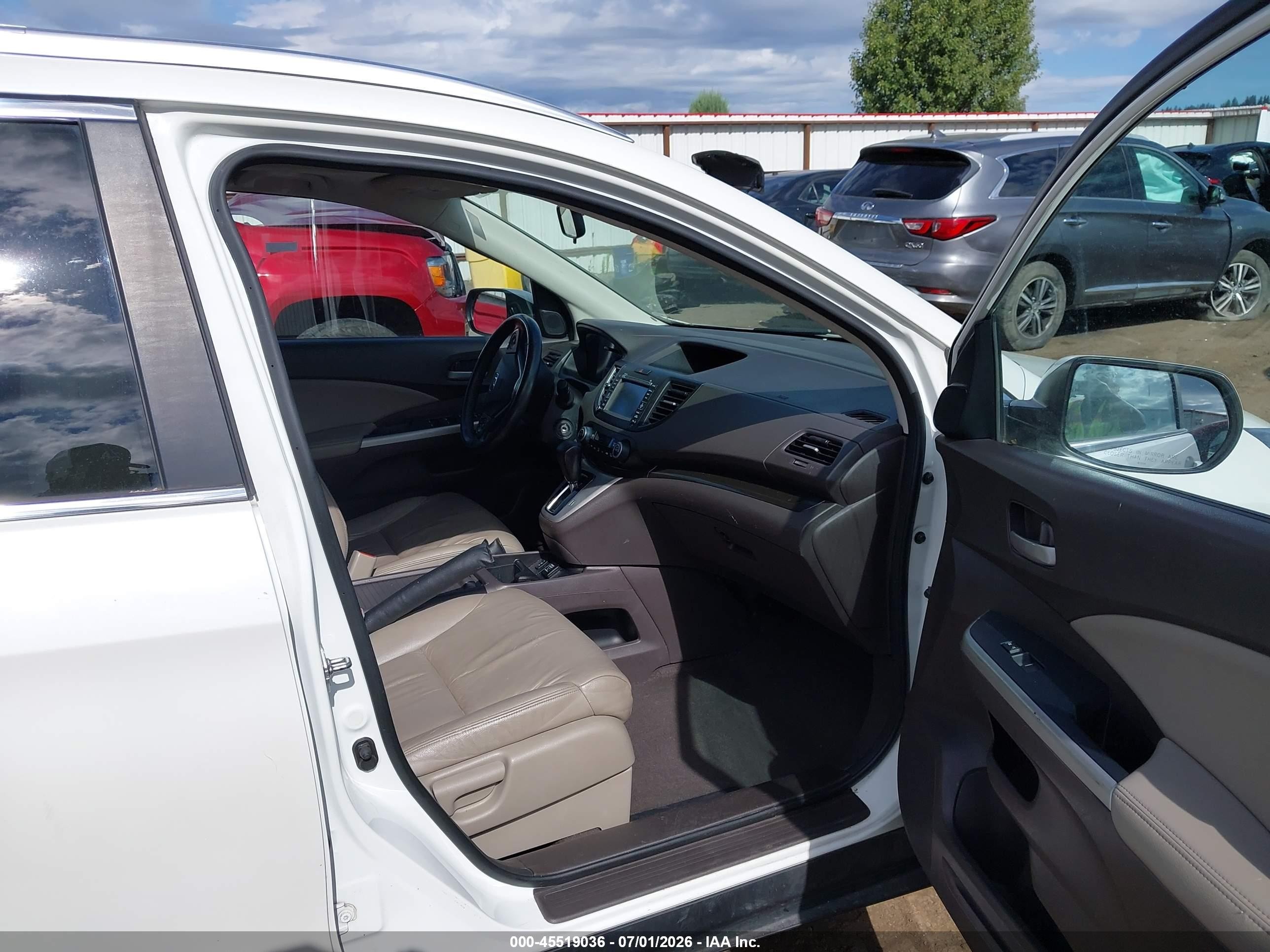 2012 Honda Cr-v Ex-l White vin: 5J6RM4H75CL062737