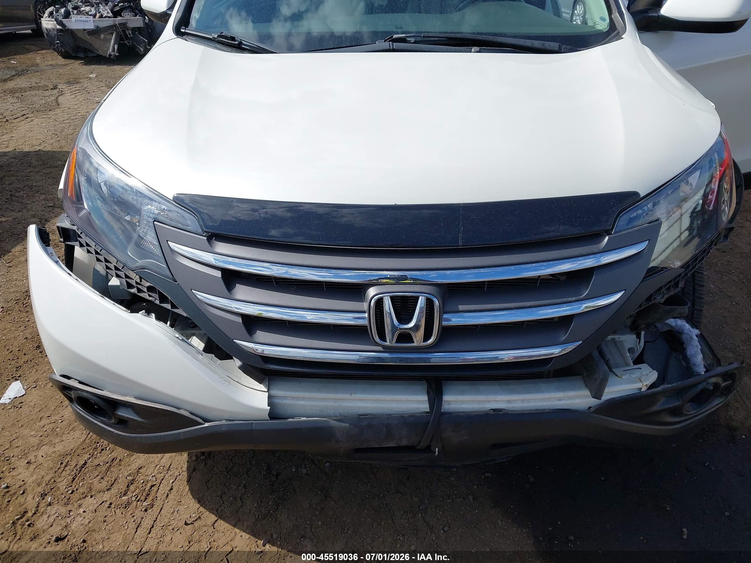 2012 Honda Cr-v Ex-l White vin: 5J6RM4H75CL062737
