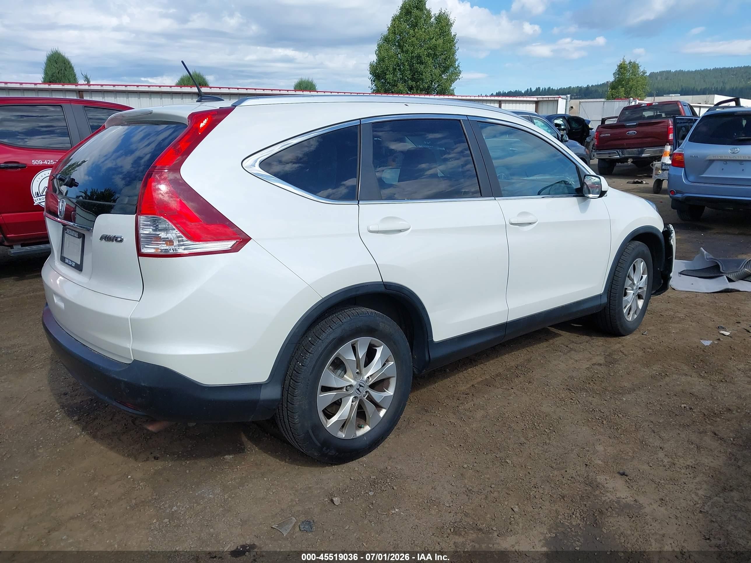 2012 Honda Cr-v Ex-l White vin: 5J6RM4H75CL062737