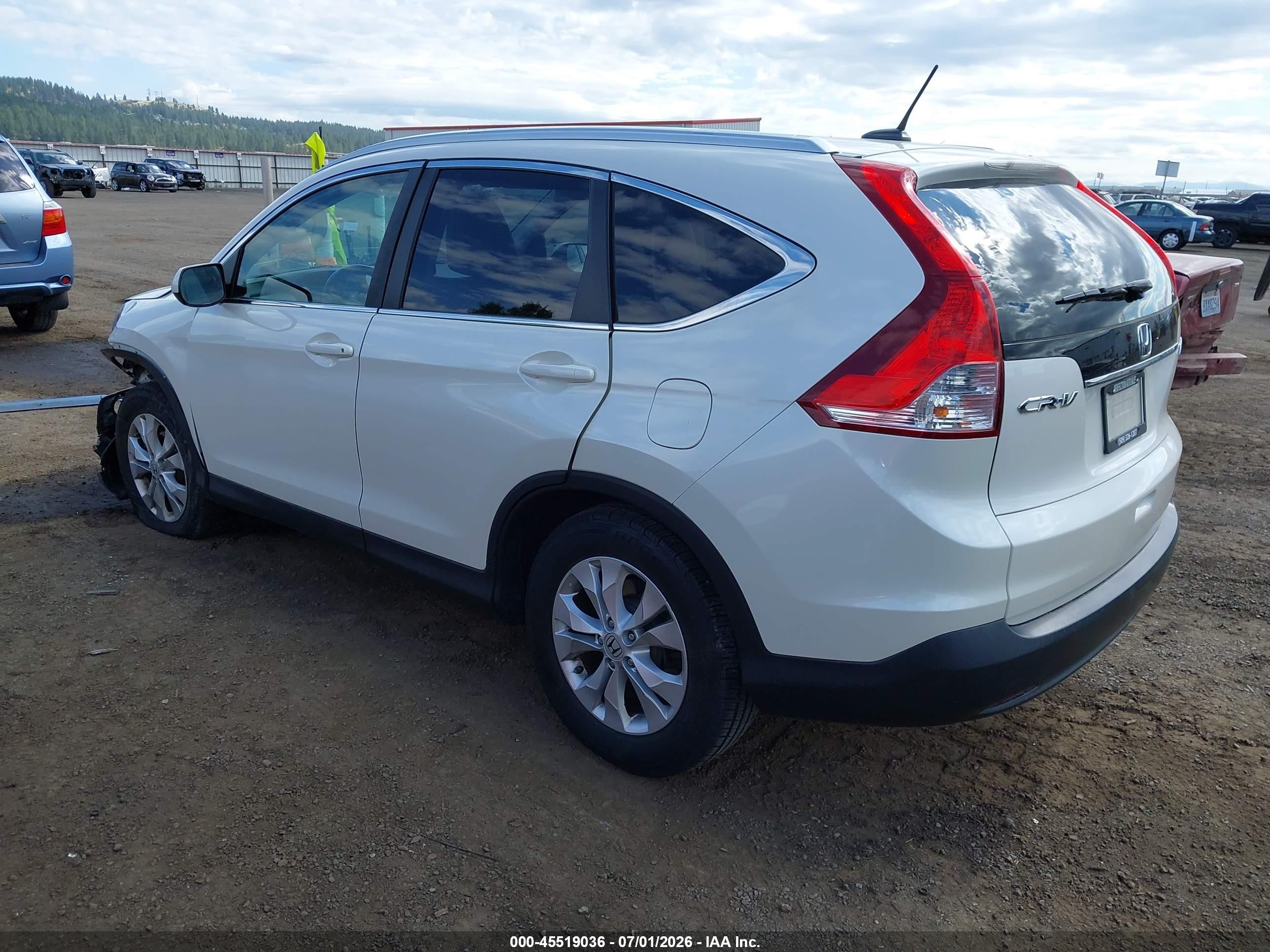 2012 Honda Cr-v Ex-l White vin: 5J6RM4H75CL062737