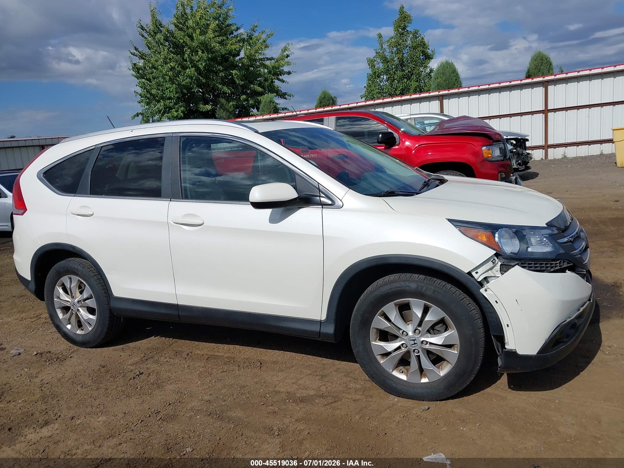 2012 Honda Cr-v Ex-l White vin: 5J6RM4H75CL062737