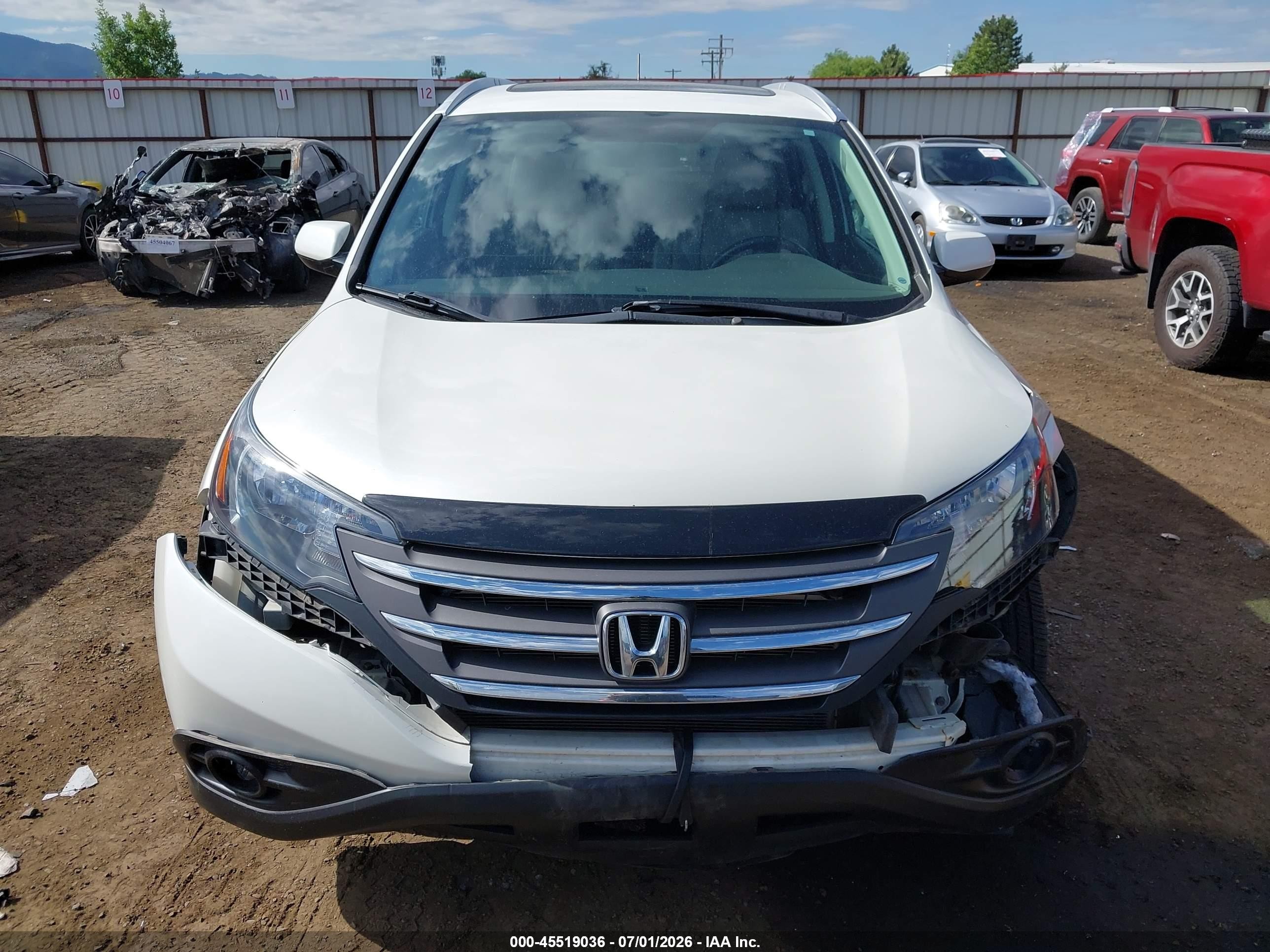 2012 Honda Cr-v Ex-l White vin: 5J6RM4H75CL062737