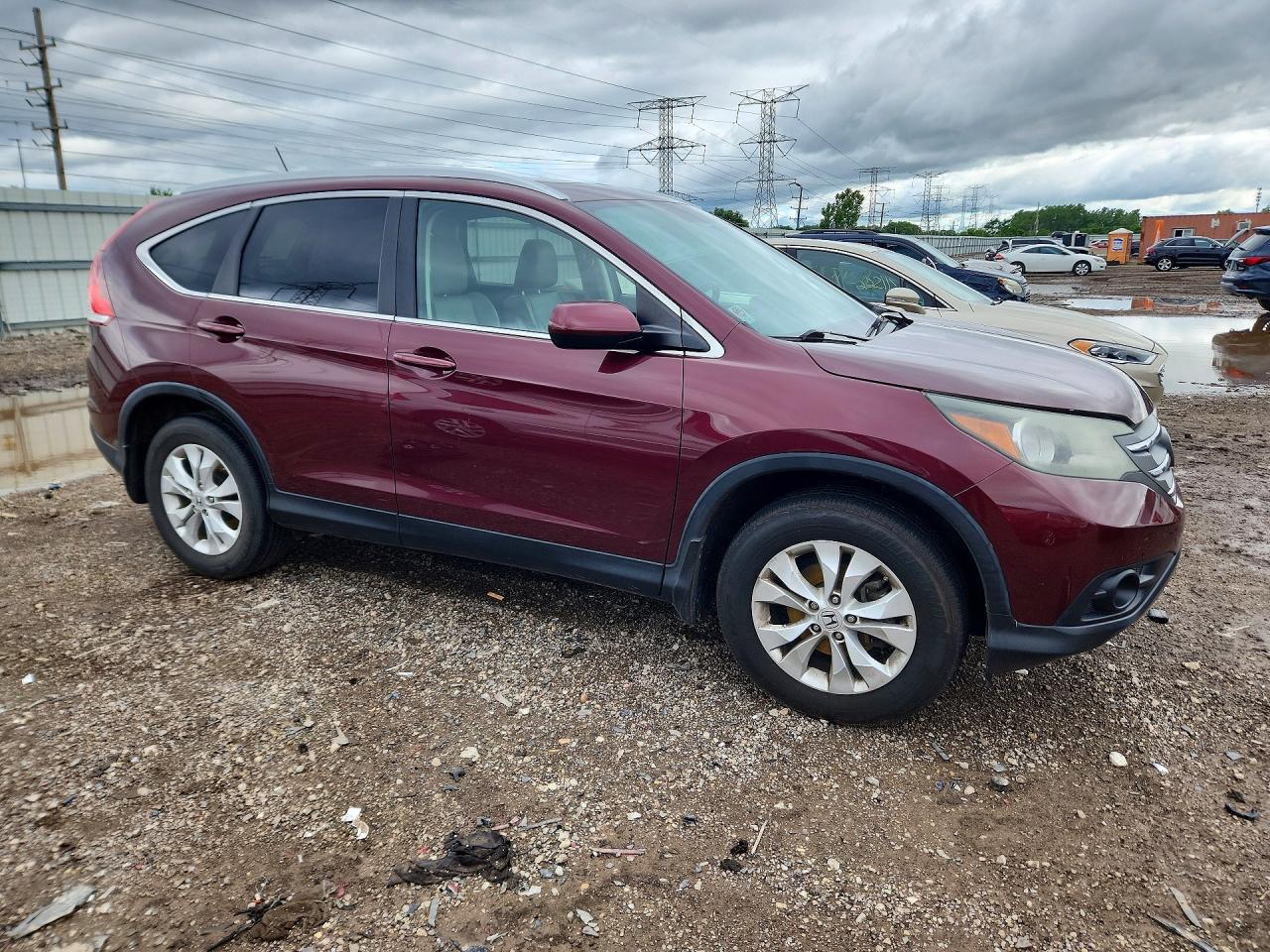 2013 Honda Cr-v Exl Burgundy vin: 5J6RM4H75DL018738