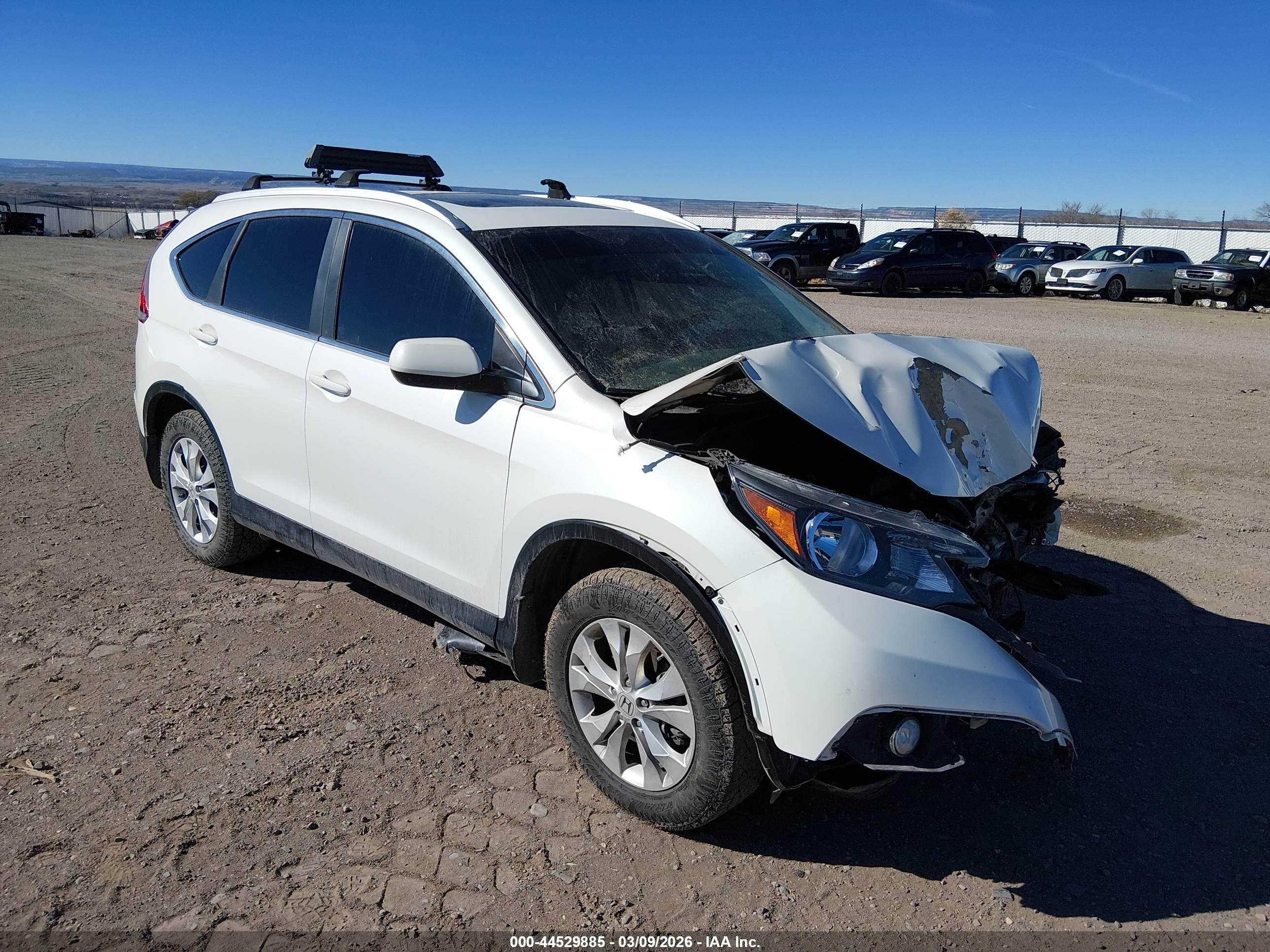 2013 Honda Cr-v Ex-l White vin: 5J6RM4H75DL045499