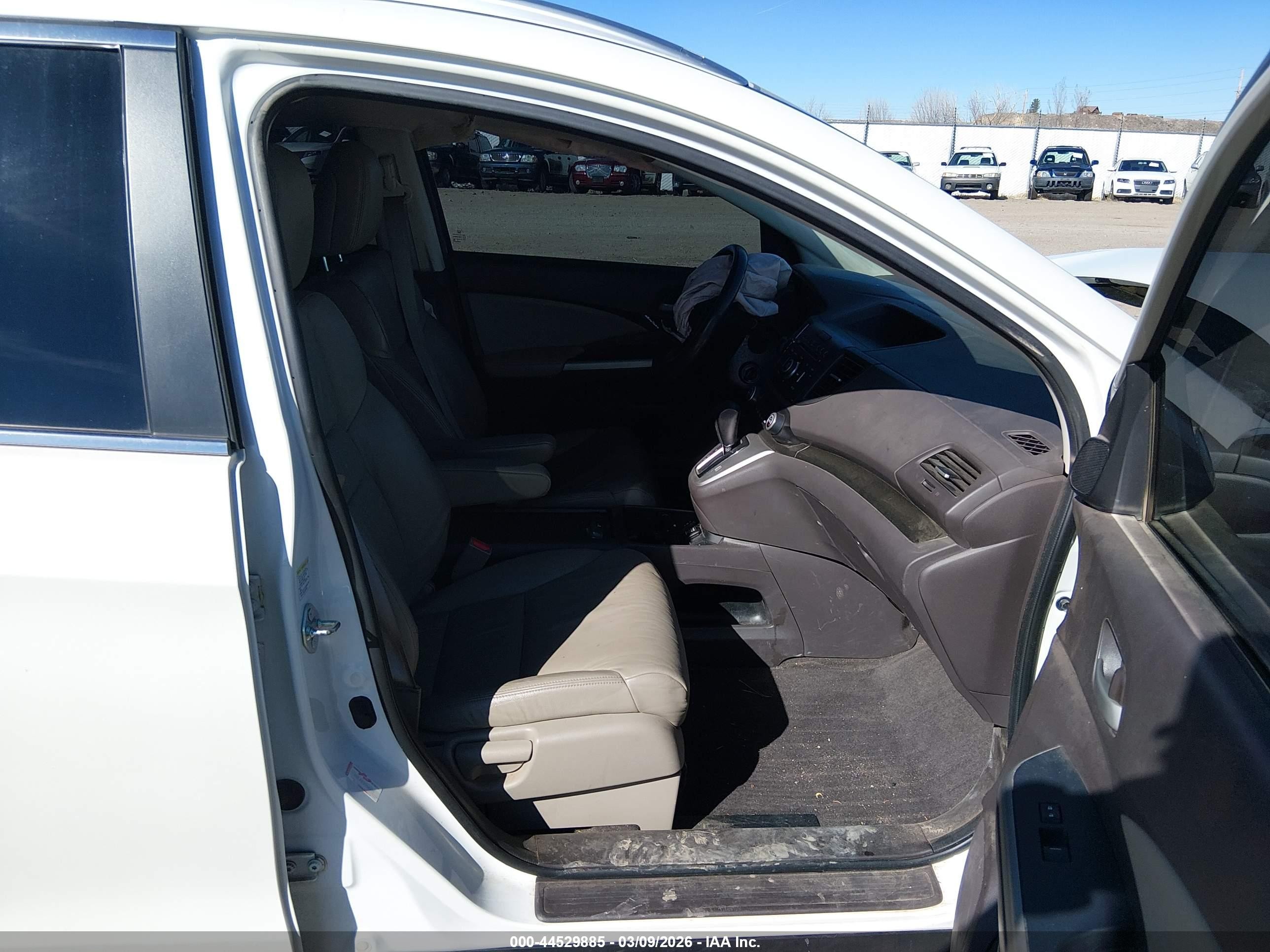2013 Honda Cr-v Ex-l White vin: 5J6RM4H75DL045499