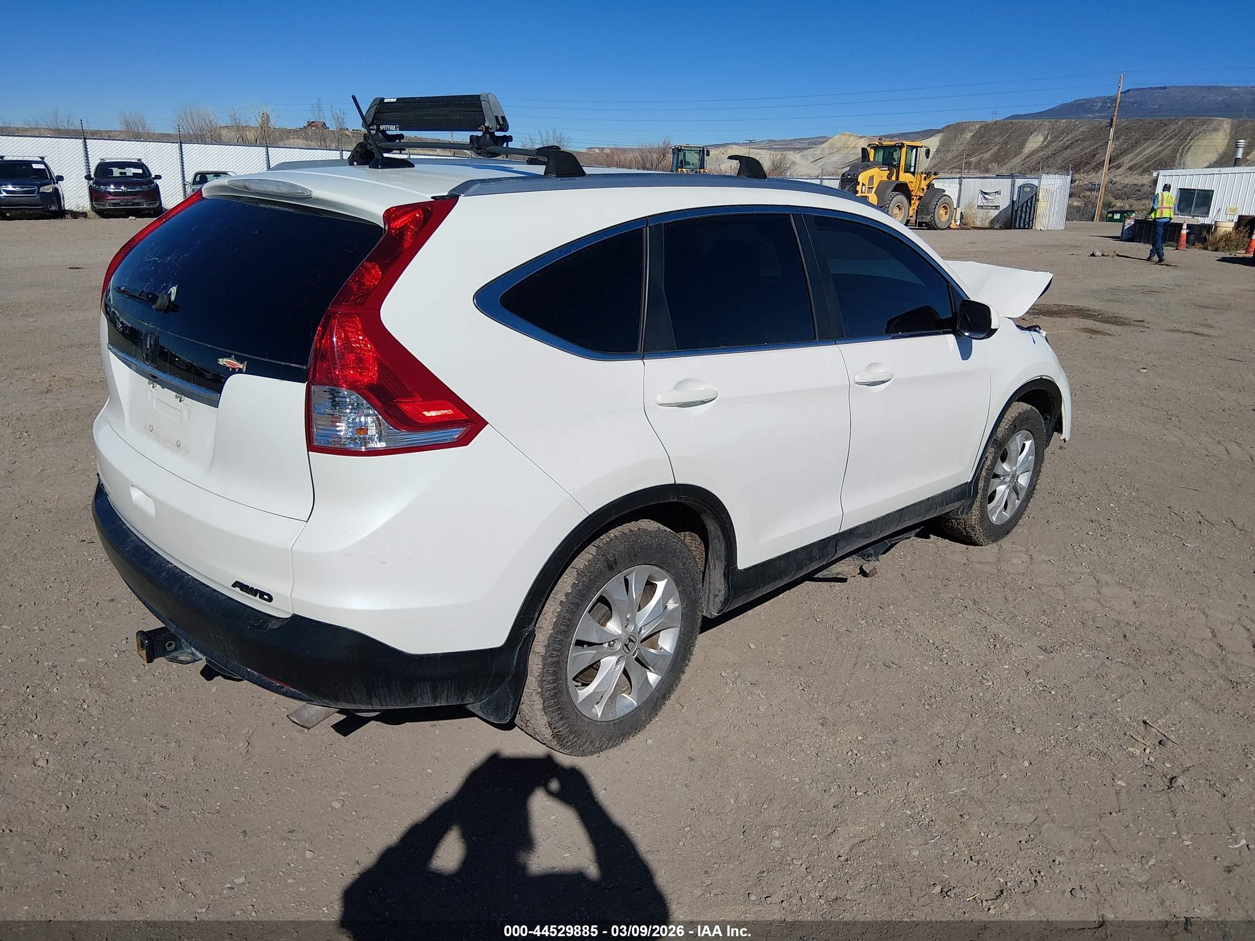 2013 Honda Cr-v Ex-l White vin: 5J6RM4H75DL045499