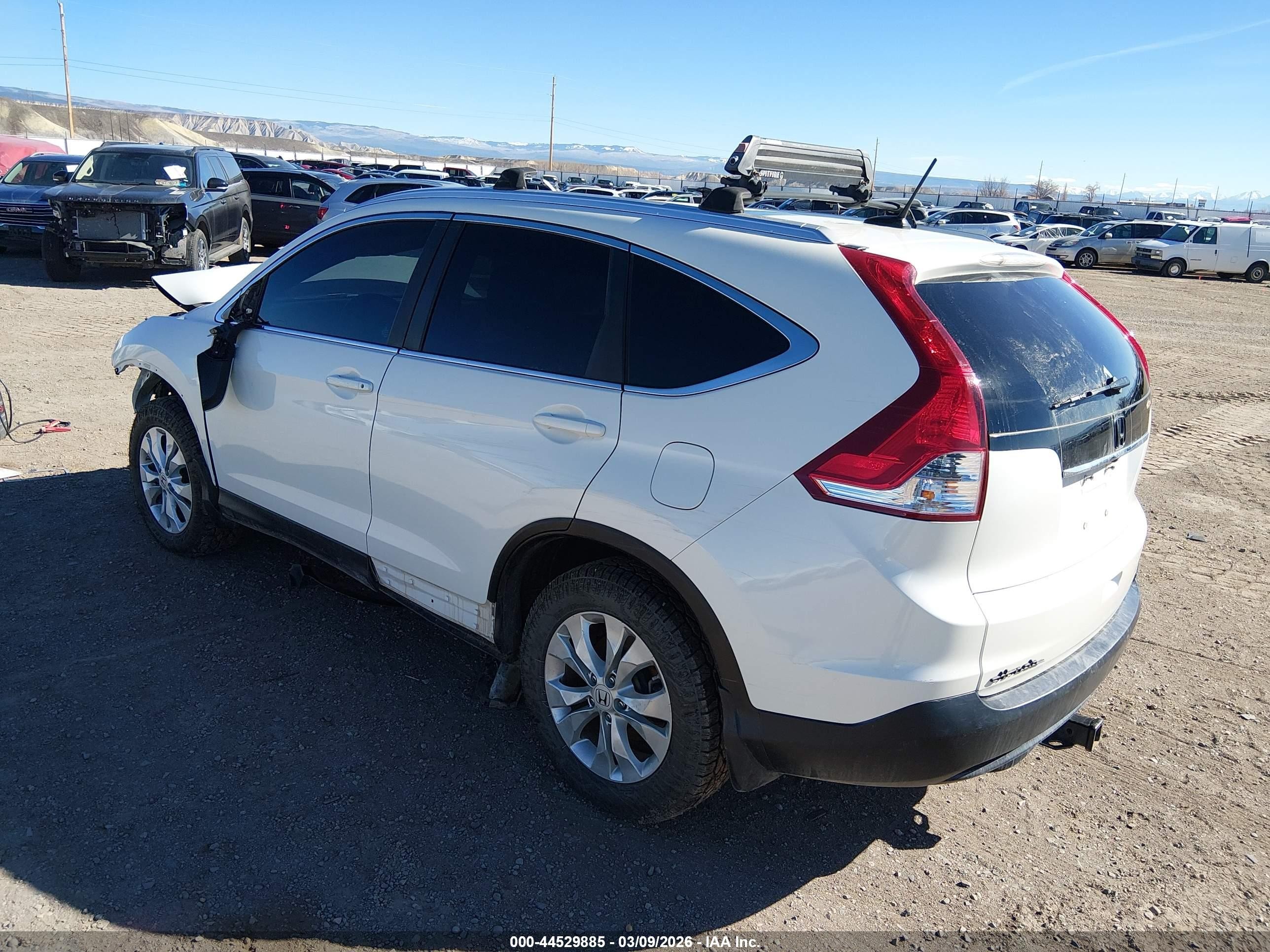 2013 Honda Cr-v Ex-l White vin: 5J6RM4H75DL045499