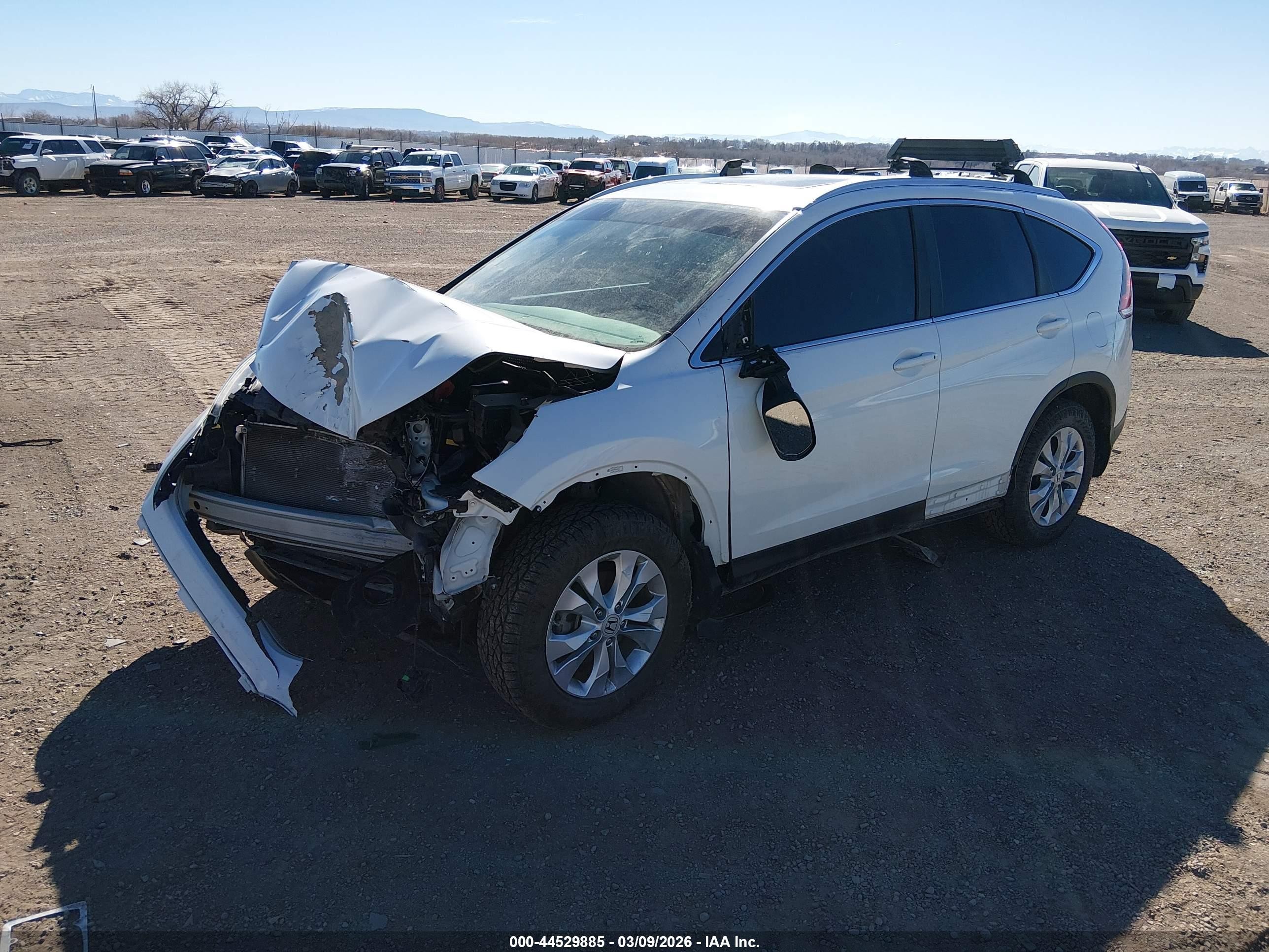 2013 Honda Cr-v Ex-l White vin: 5J6RM4H75DL045499