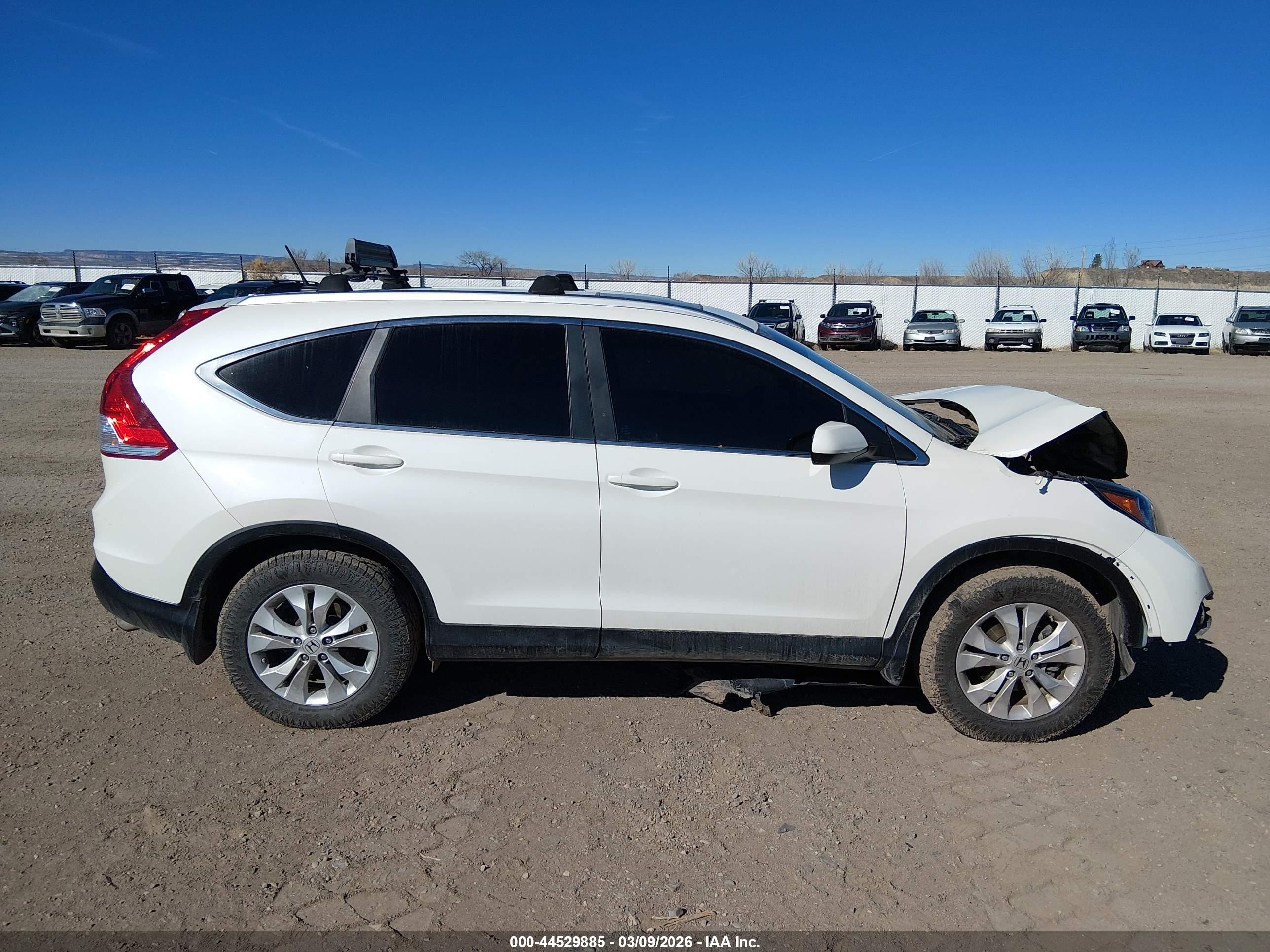 2013 Honda Cr-v Ex-l White vin: 5J6RM4H75DL045499