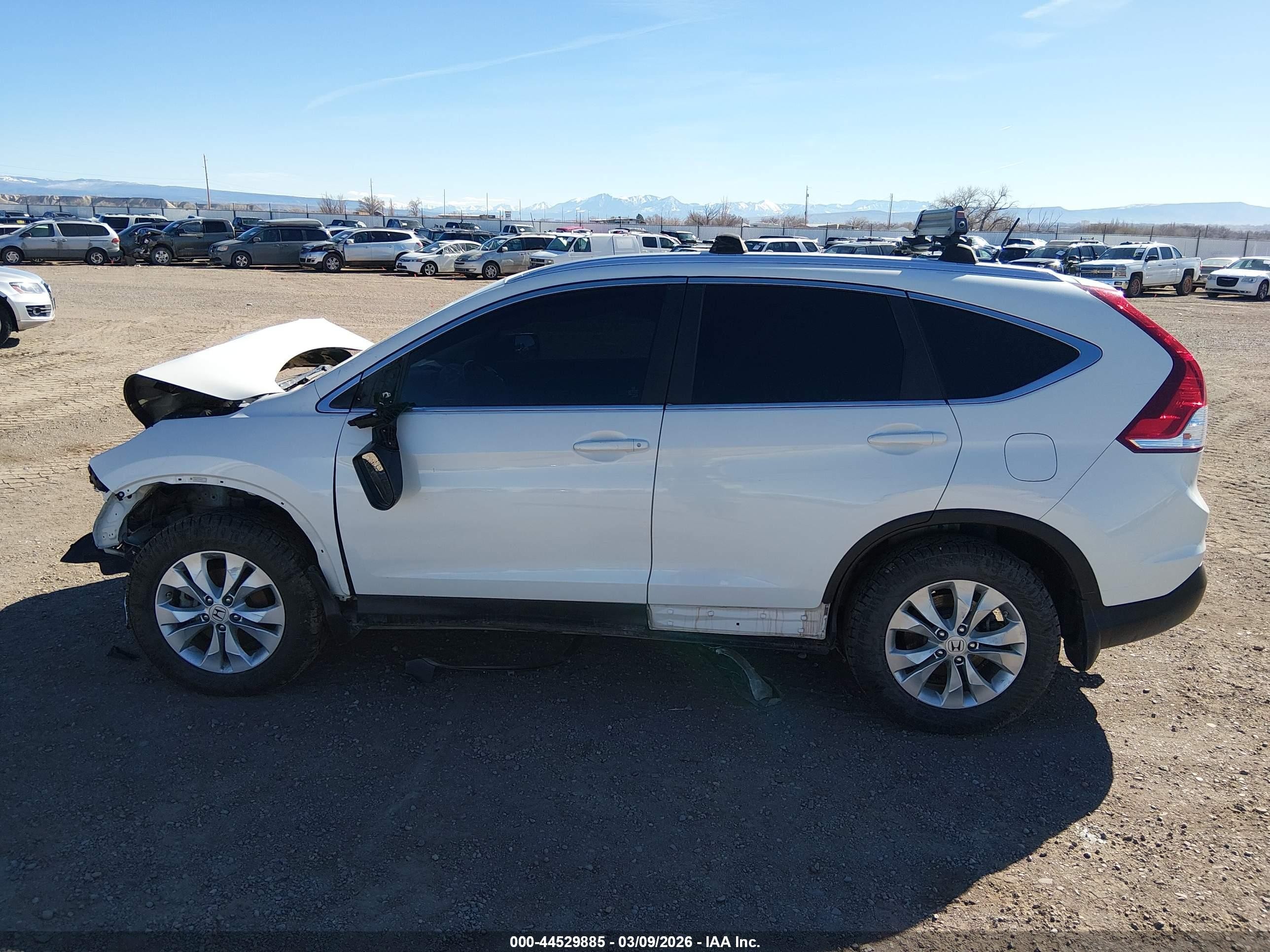2013 Honda Cr-v Ex-l White vin: 5J6RM4H75DL045499