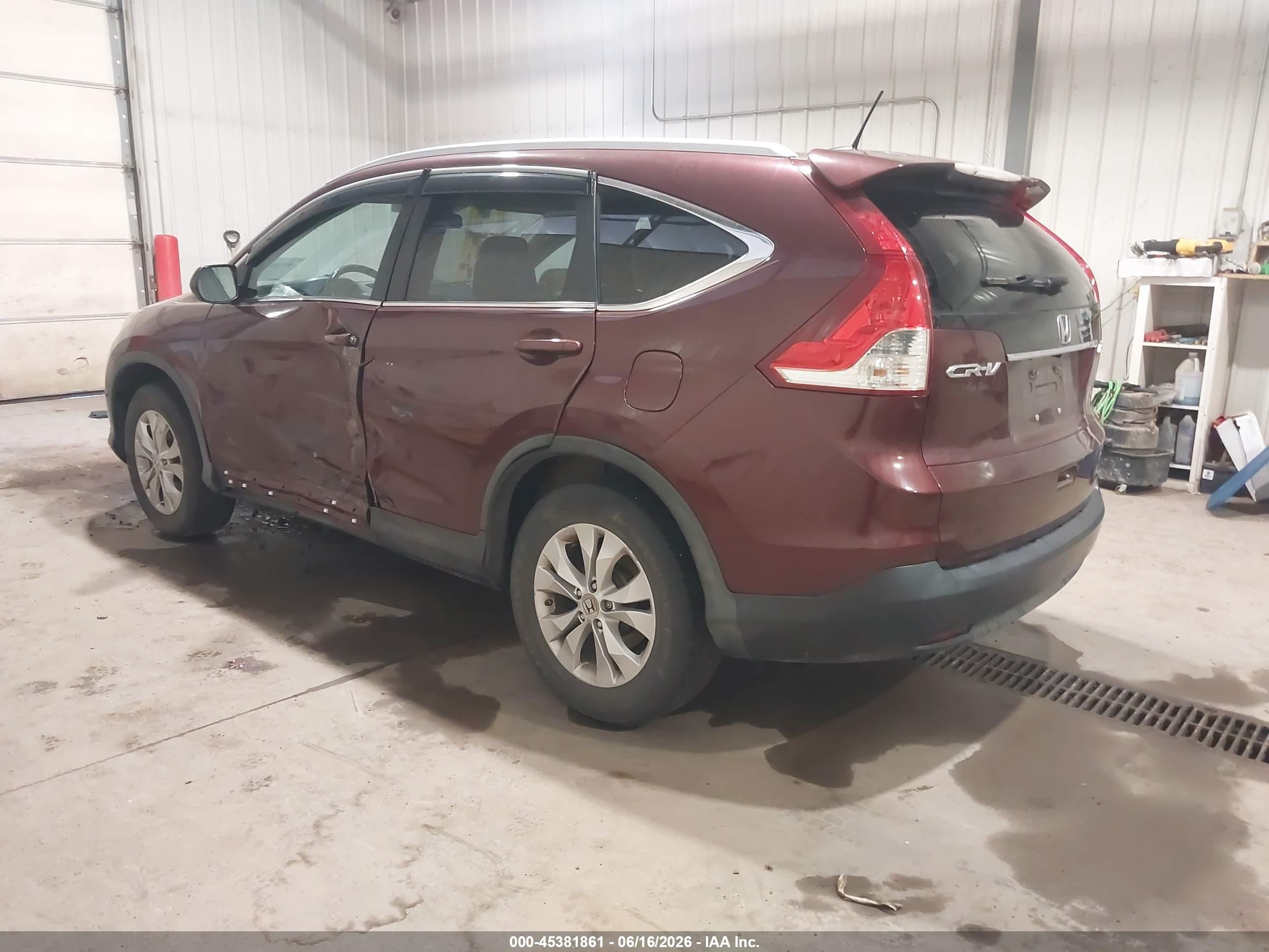 2013 Honda Cr-v Ex-l Burgundy vin: 5J6RM4H75DL057202