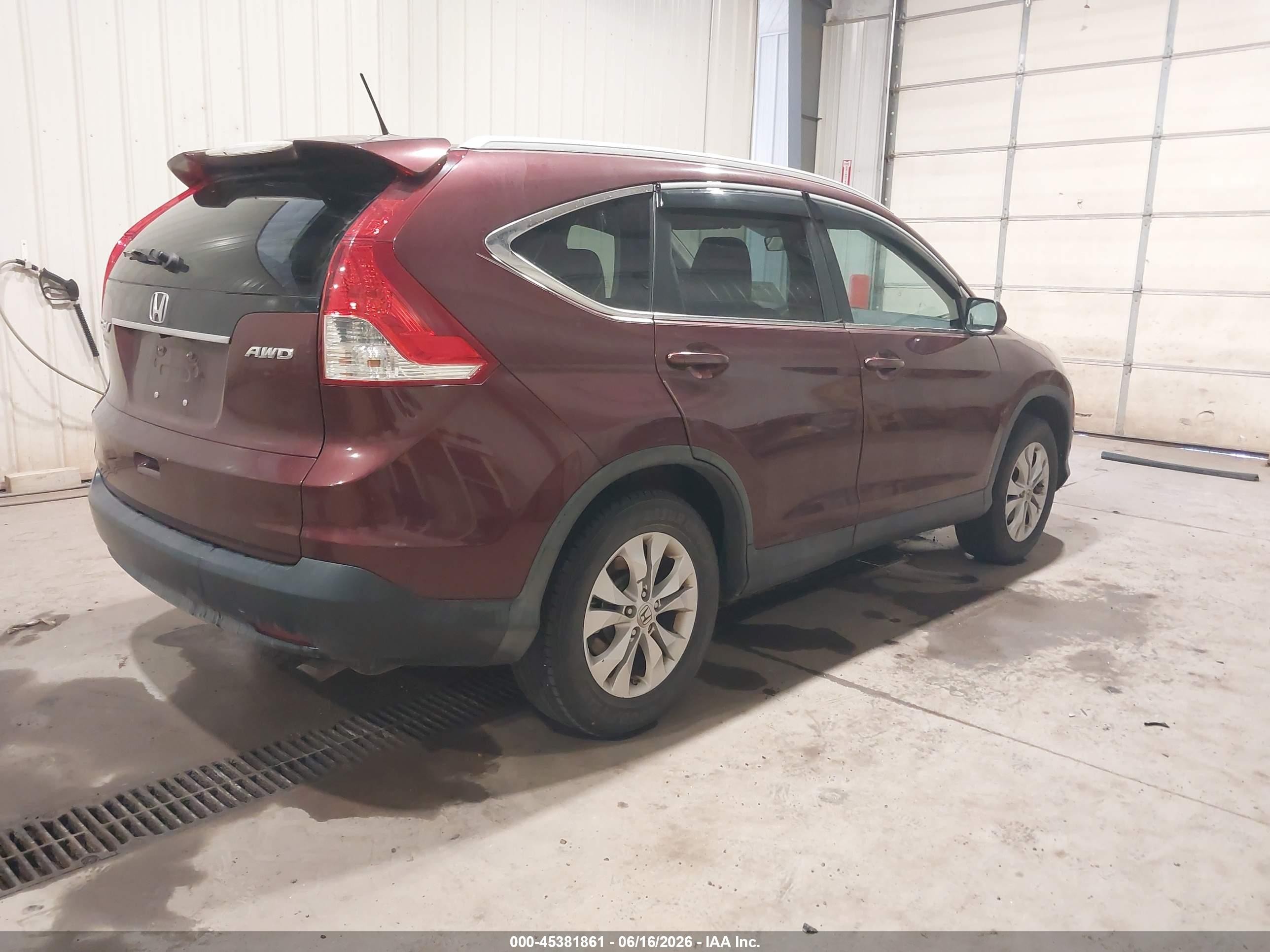 2013 Honda Cr-v Ex-l Burgundy vin: 5J6RM4H75DL057202