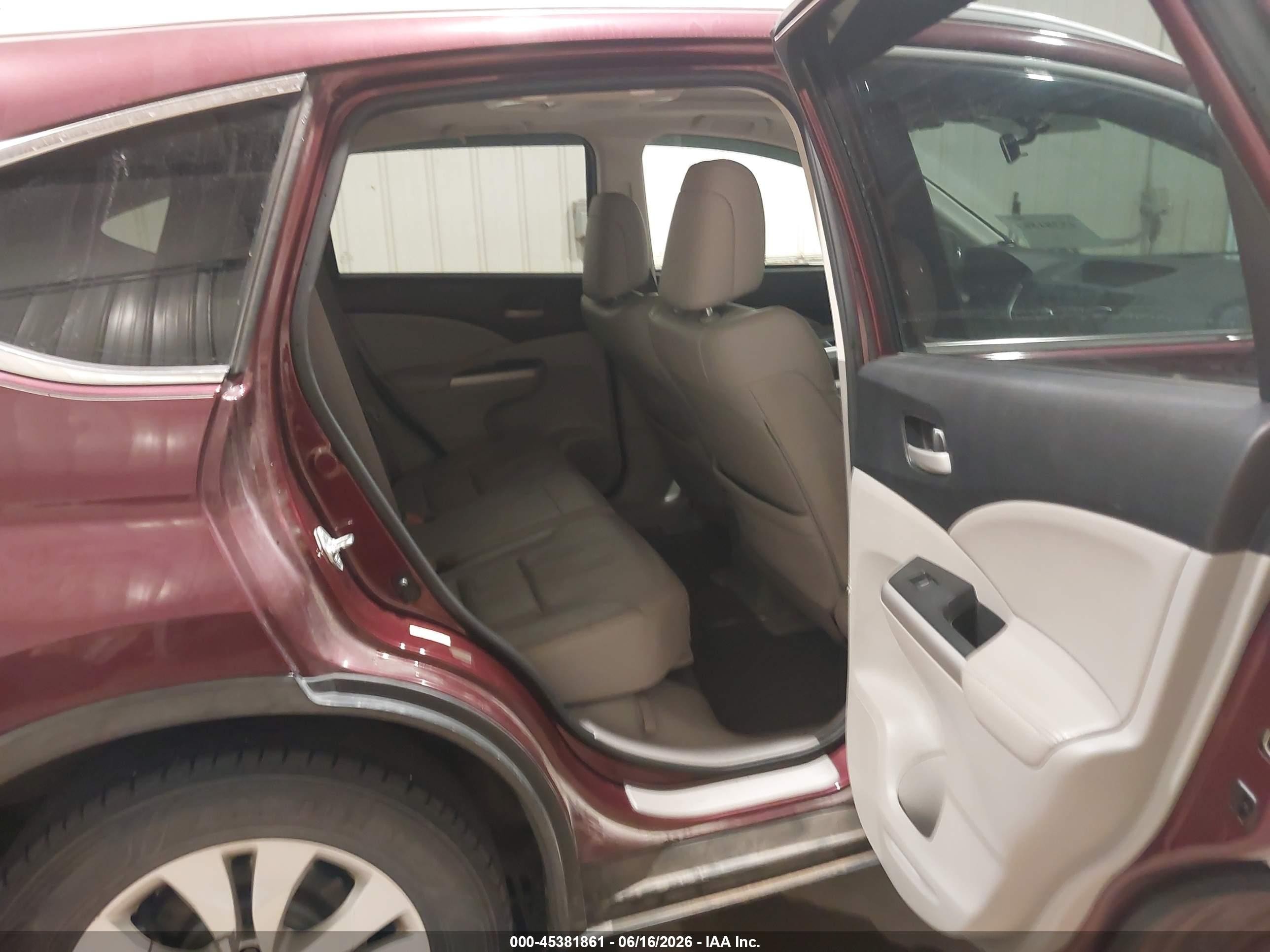 2013 Honda Cr-v Ex-l Burgundy vin: 5J6RM4H75DL057202