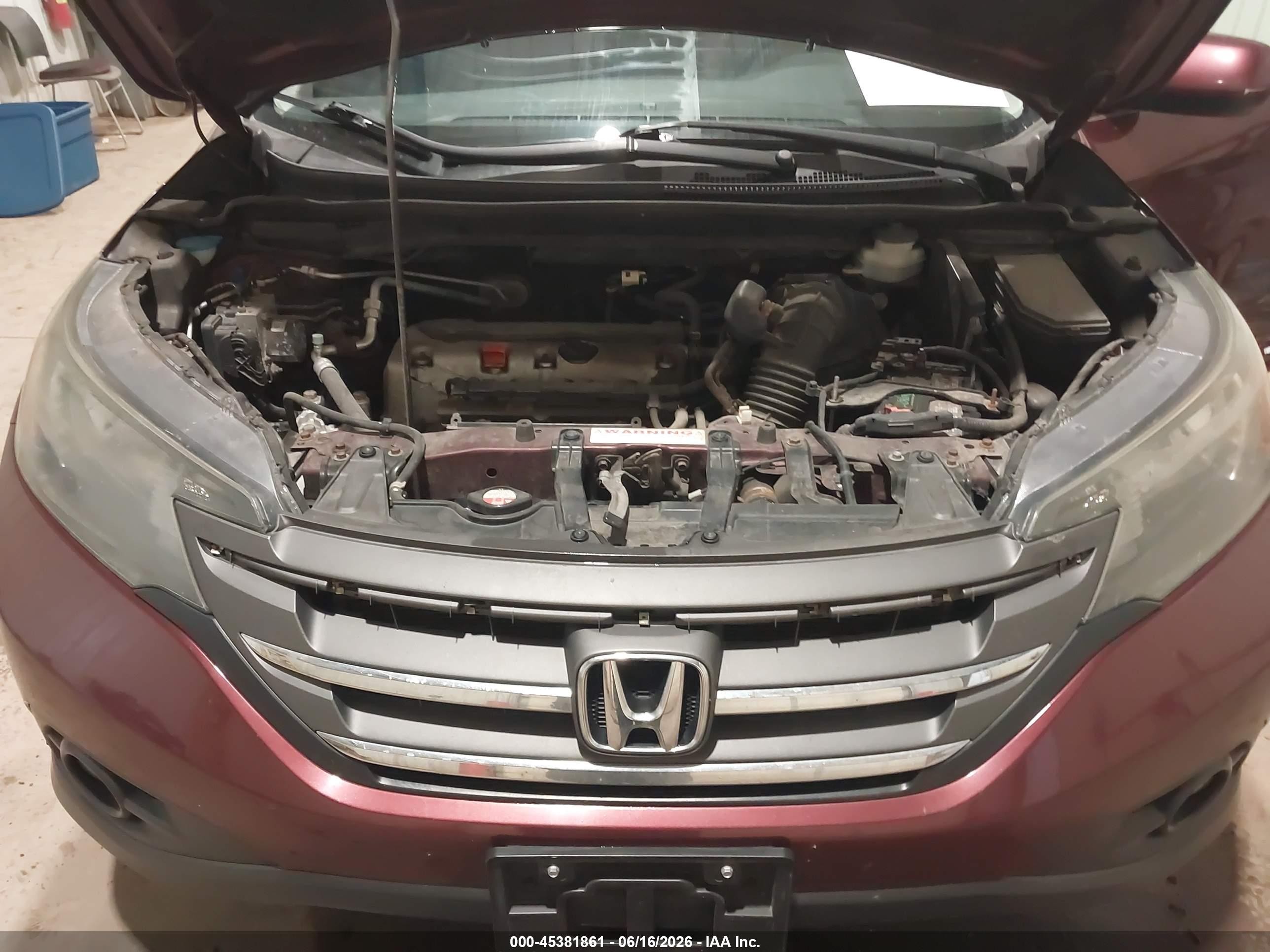 2013 Honda Cr-v Ex-l Burgundy vin: 5J6RM4H75DL057202