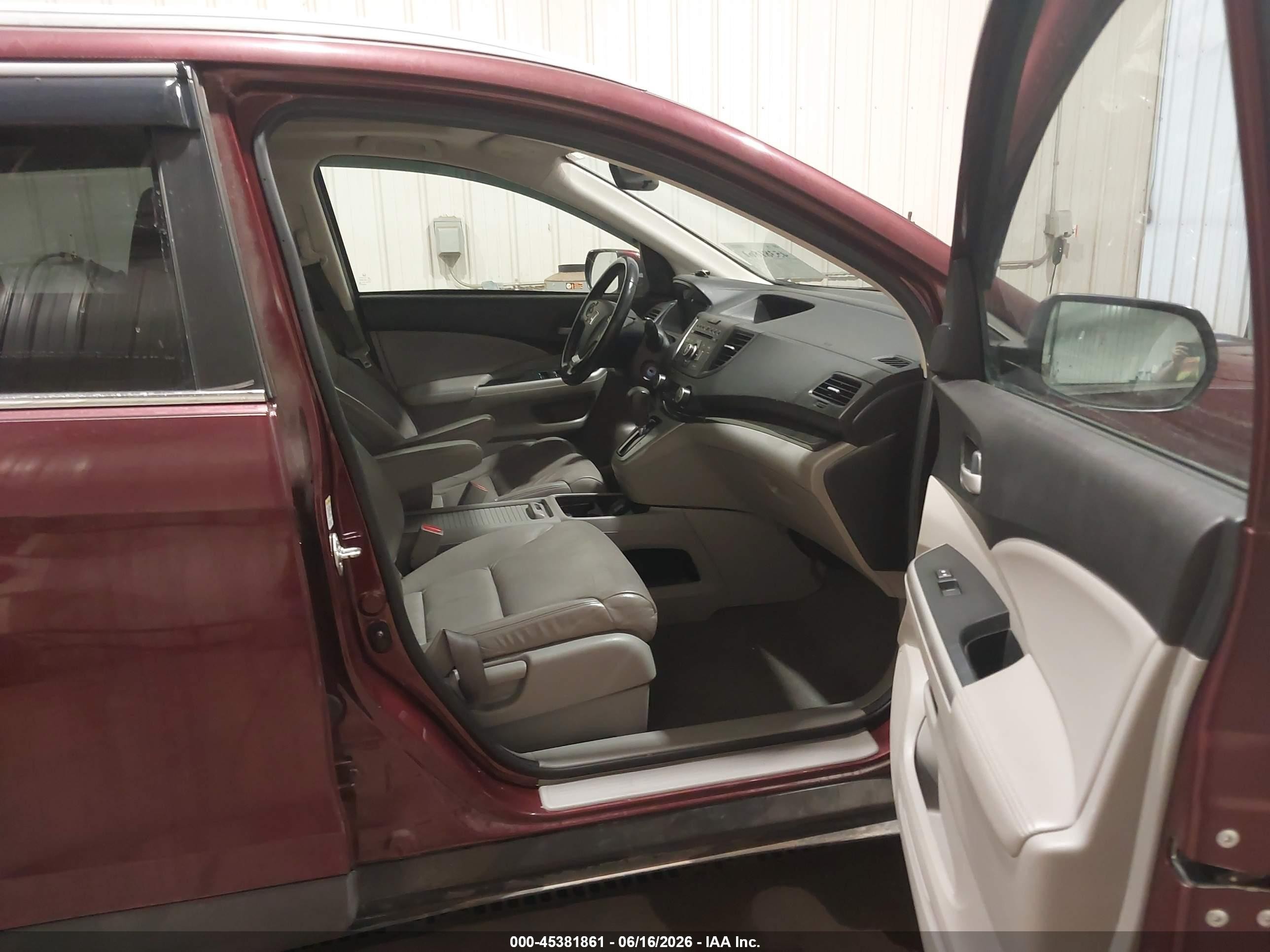 2013 Honda Cr-v Ex-l Burgundy vin: 5J6RM4H75DL057202