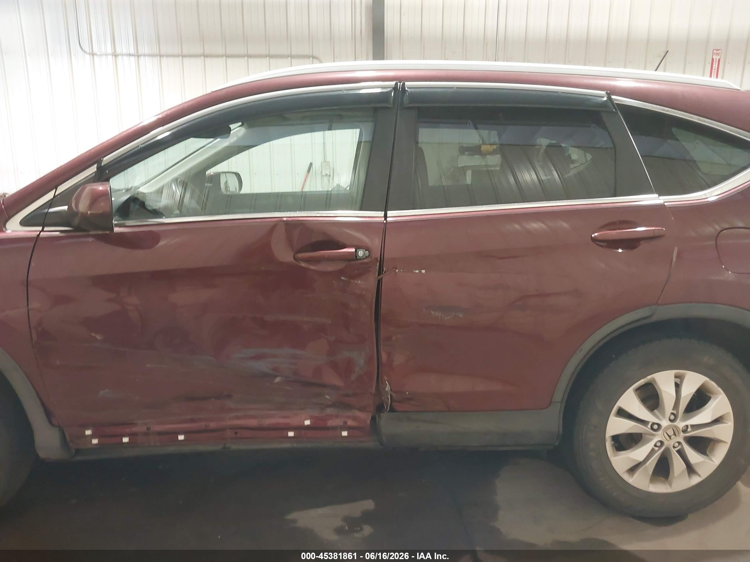 2013 Honda Cr-v Ex-l Burgundy vin: 5J6RM4H75DL057202