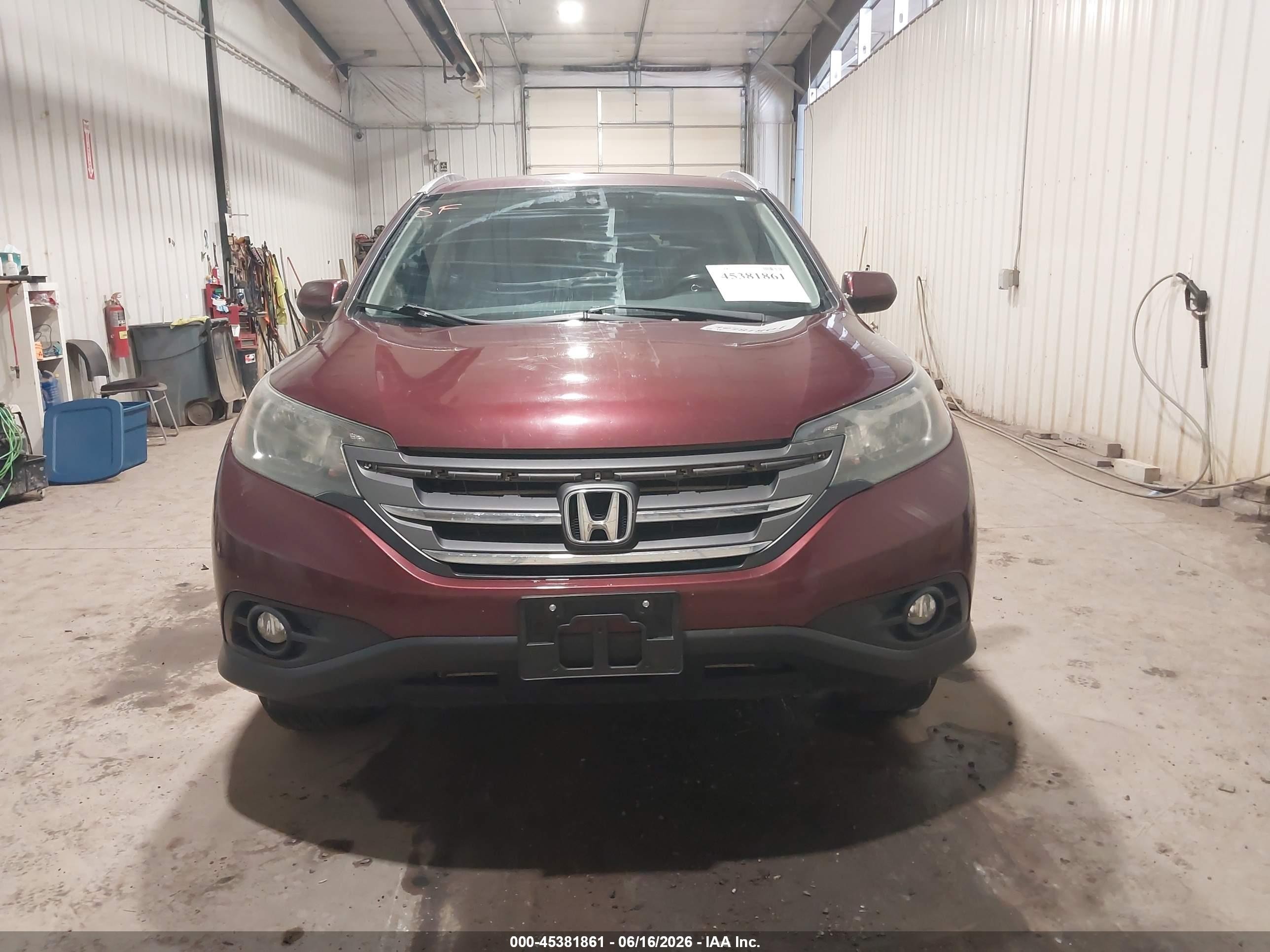 2013 Honda Cr-v Ex-l Burgundy vin: 5J6RM4H75DL057202