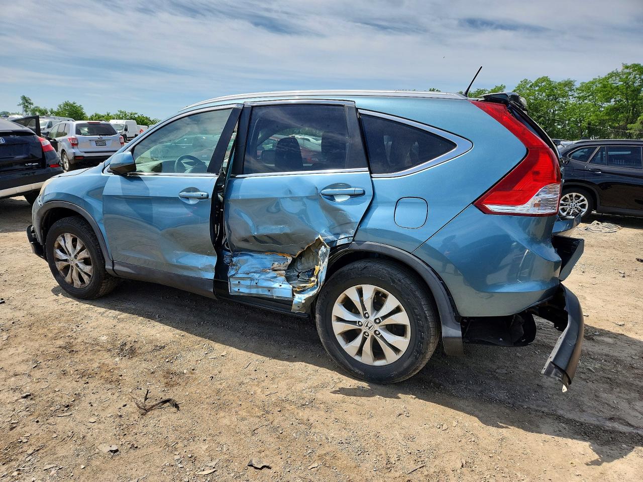 2013 Honda Cr-v Exl Blue vin: 5J6RM4H75DL067339