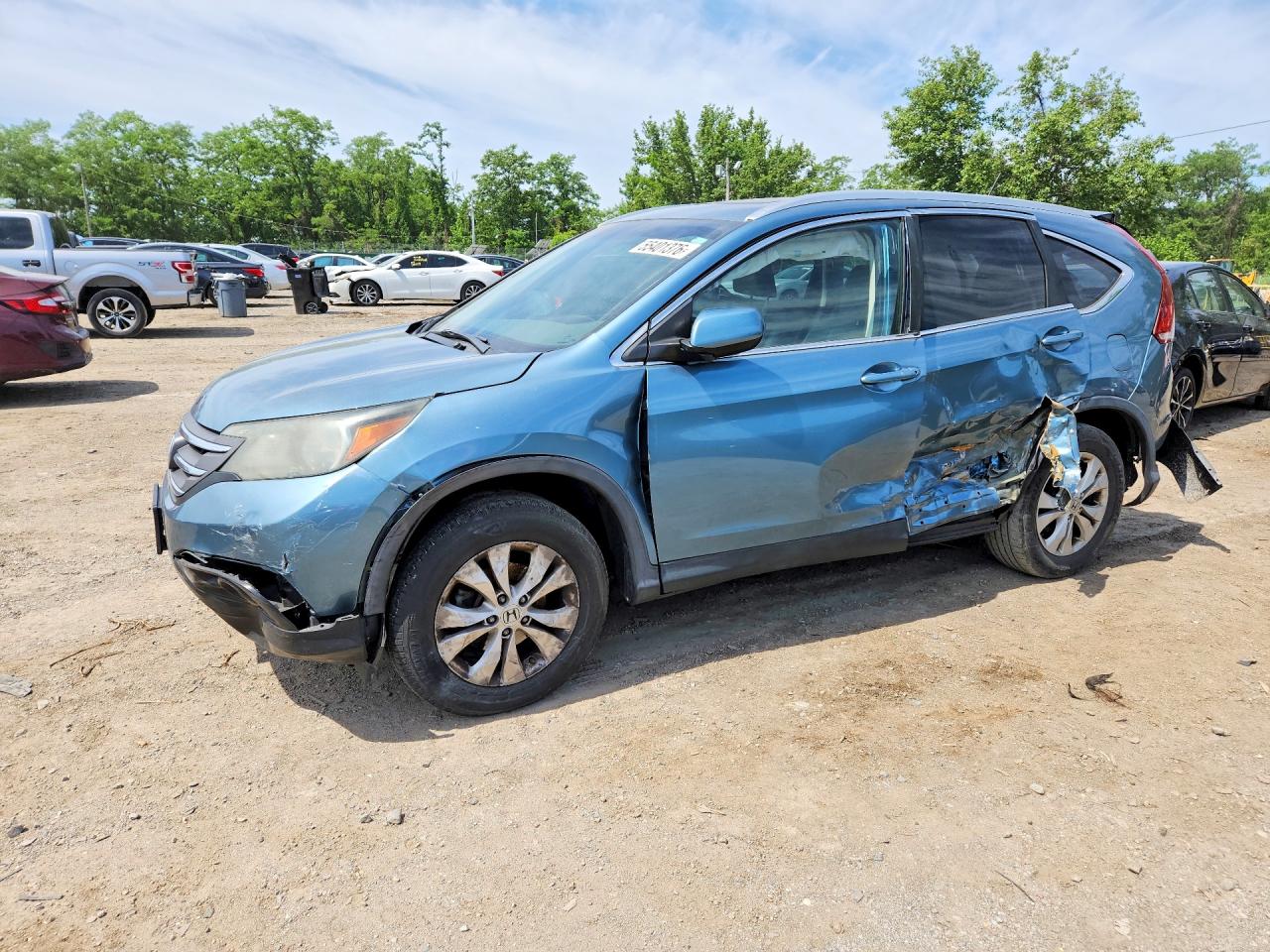 2013 Honda Cr-v Exl Blue vin: 5J6RM4H75DL067339