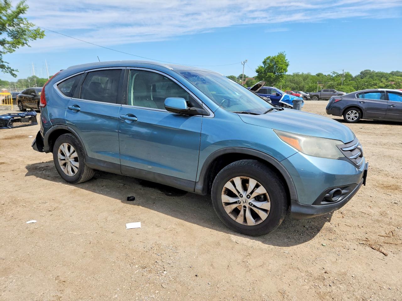 2013 Honda Cr-v Exl Blue vin: 5J6RM4H75DL067339