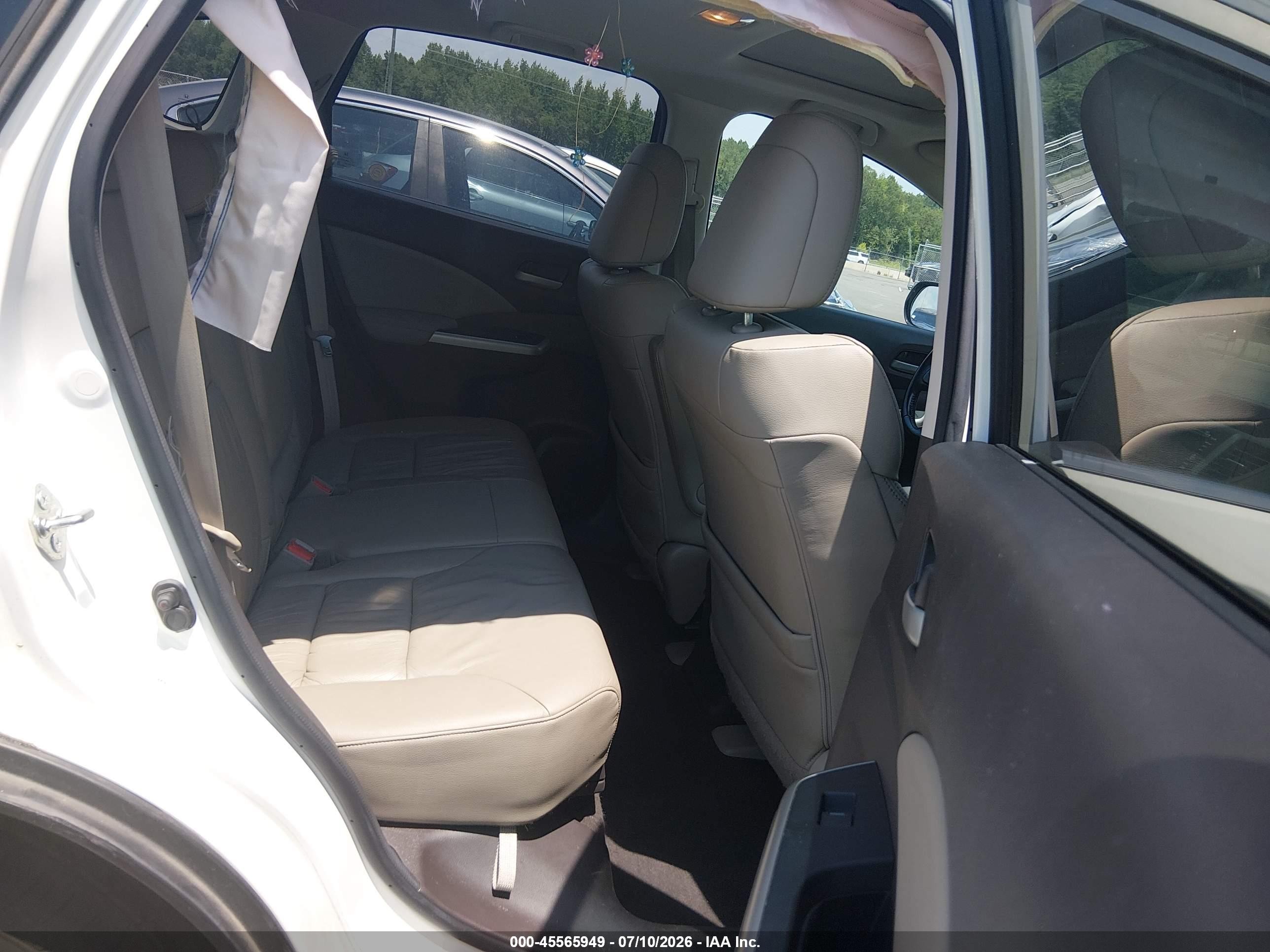 2013 Honda Cr-v Ex-l White vin: 5J6RM4H75DL072430