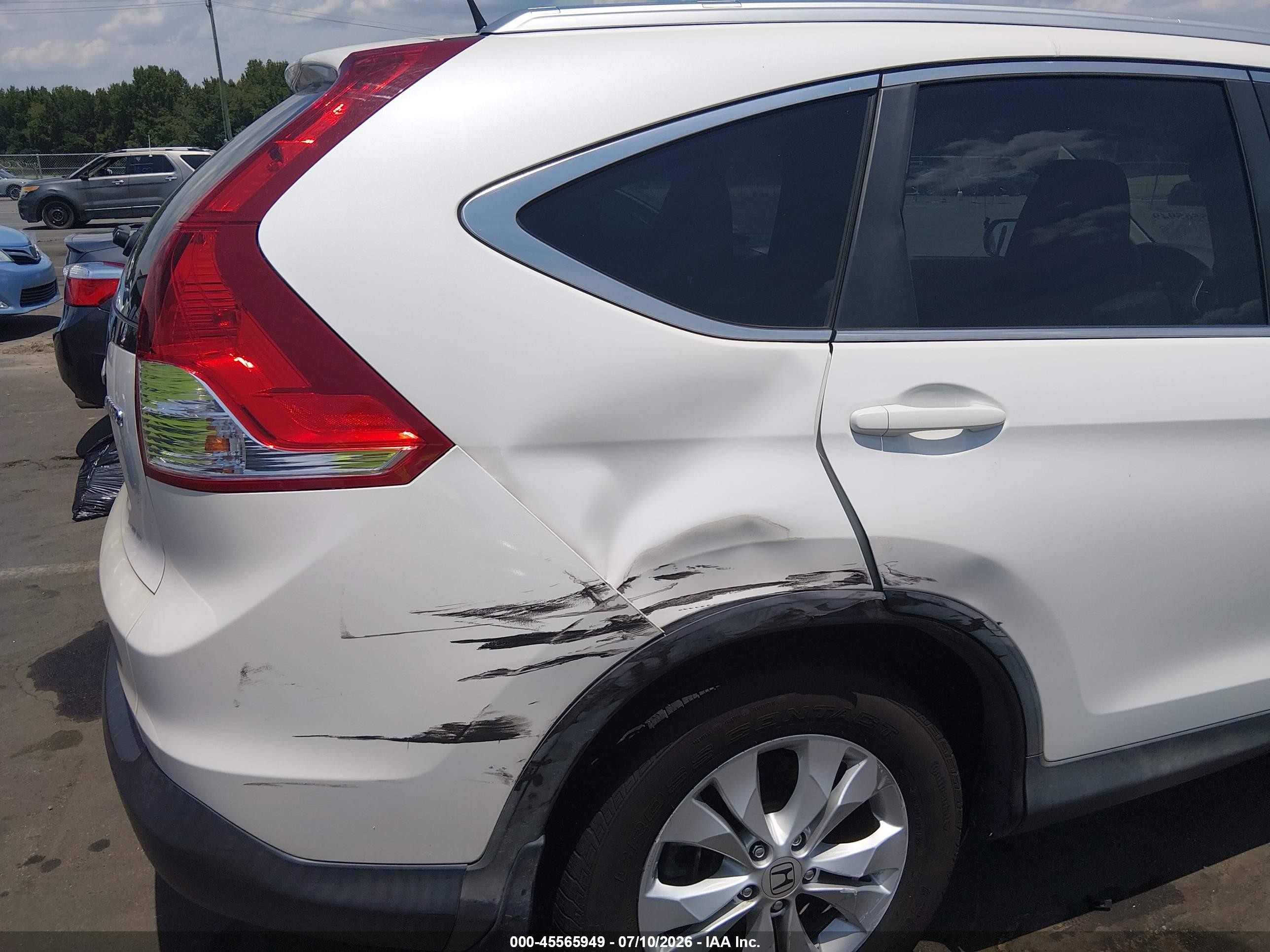 2013 Honda Cr-v Ex-l White vin: 5J6RM4H75DL072430