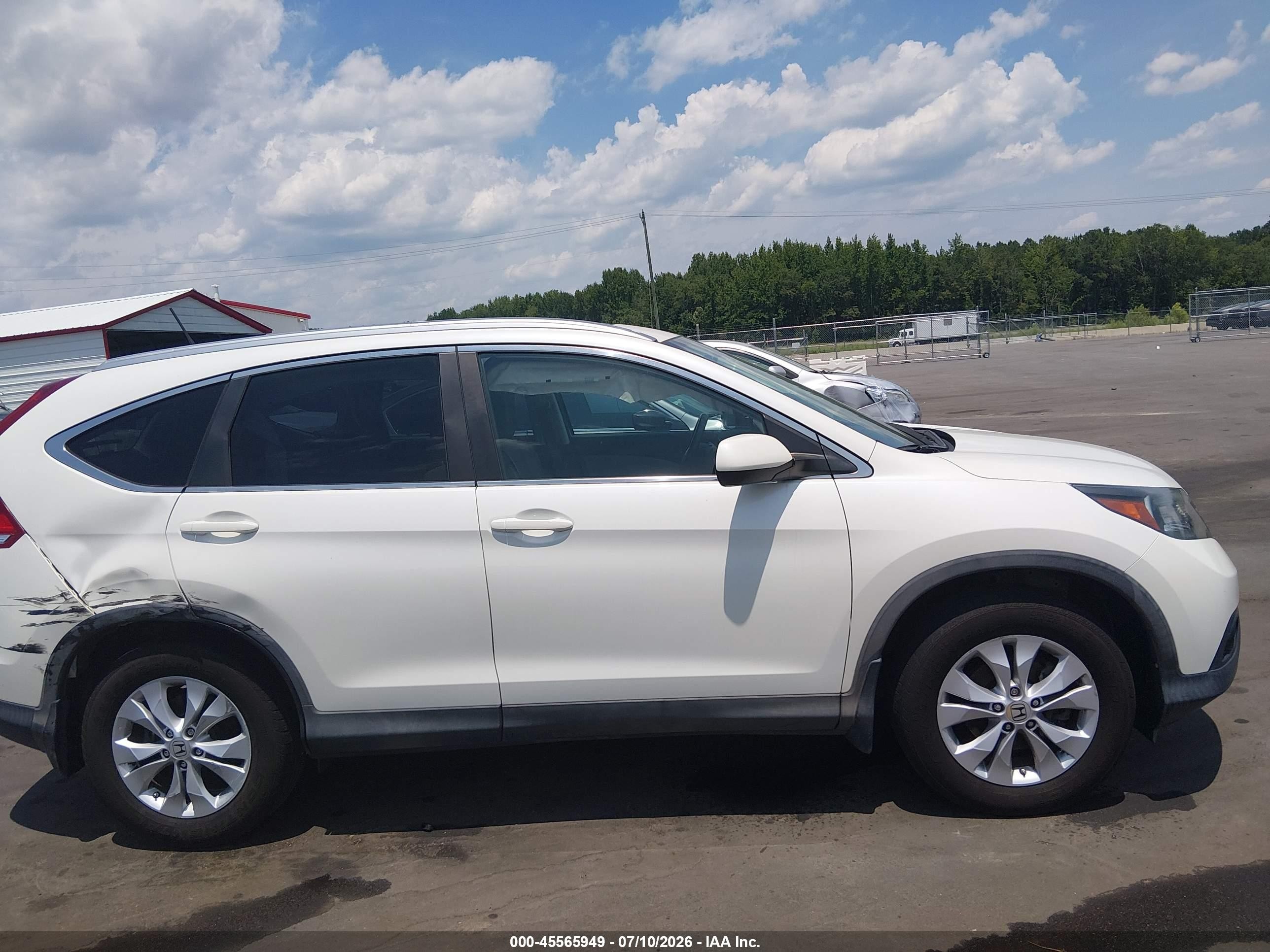 2013 Honda Cr-v Ex-l White vin: 5J6RM4H75DL072430