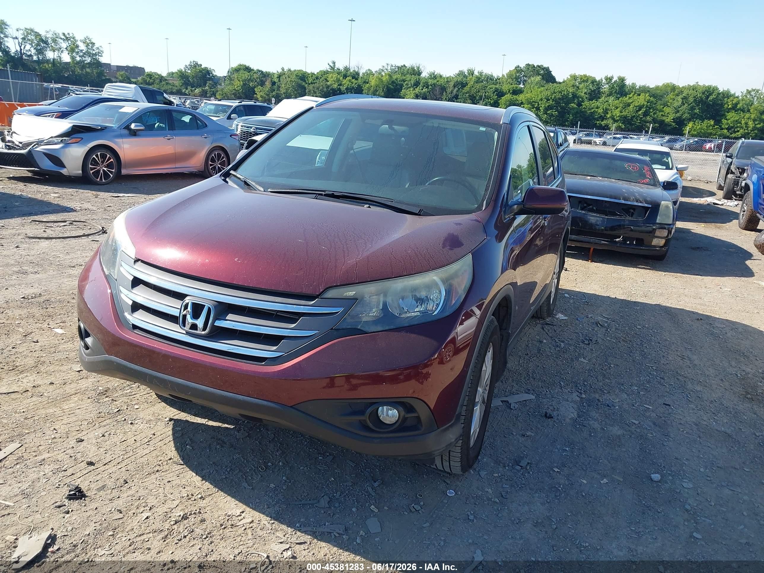2014 Honda Cr-v Ex-l Красный vin: 5J6RM4H75EL001617