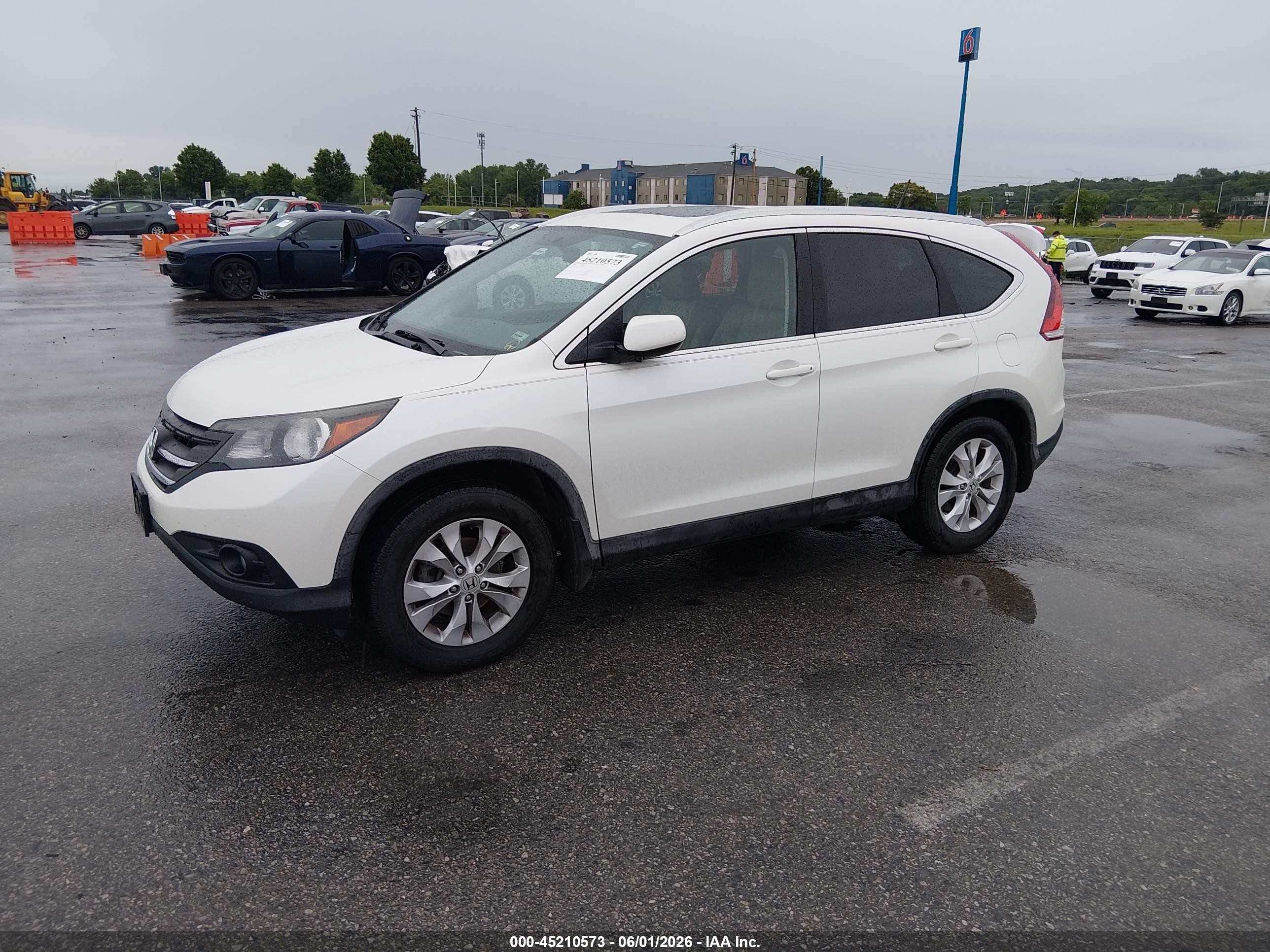 2014 Honda Cr-v Ex-l White vin: 5J6RM4H75EL006977