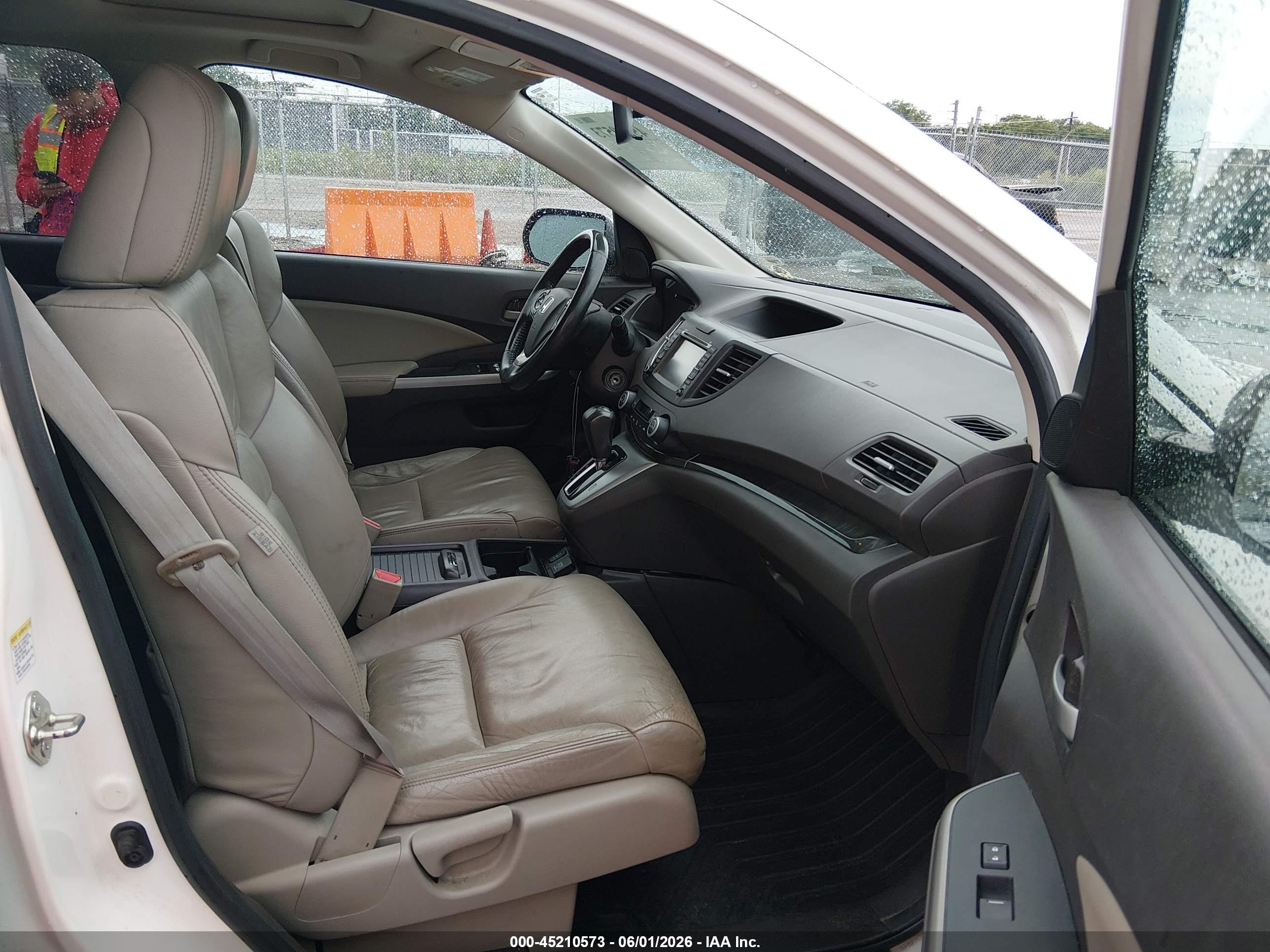 2014 Honda Cr-v Ex-l White vin: 5J6RM4H75EL006977