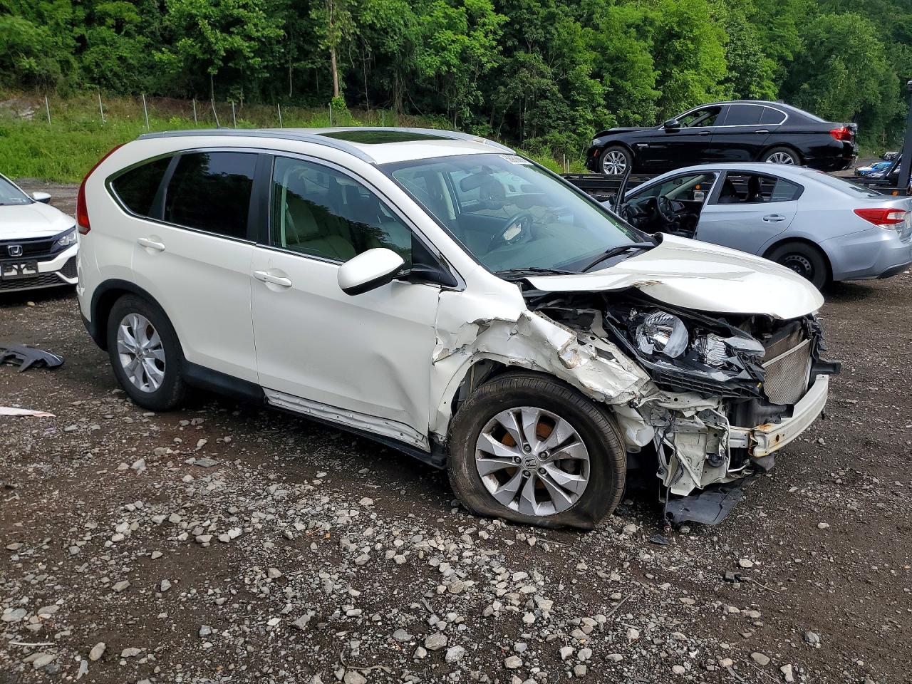 2014 Honda Cr-v Exl White vin: 5J6RM4H75EL012682