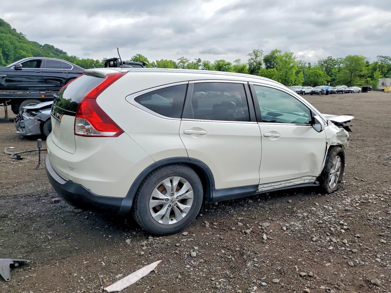 2014 Honda Cr-v Exl White vin: 5J6RM4H75EL012682