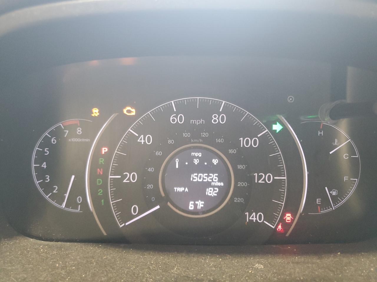 2014 Honda Cr-v Exl Gray vin: 5J6RM4H75EL031989 Damage: Warning Light - Engine, On, Unacceptable