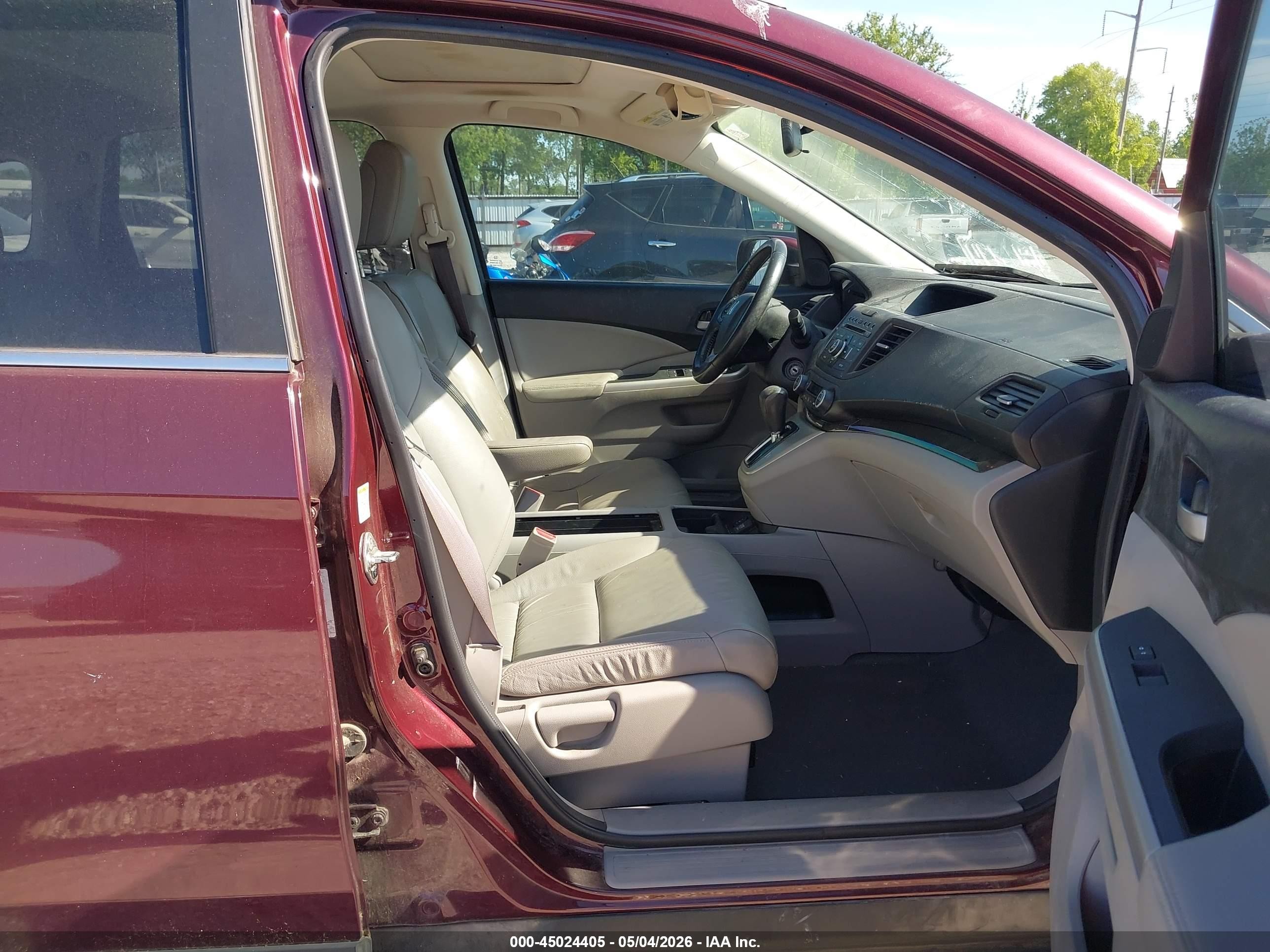 2014 Honda Cr-v Ex-l Maroon vin: 5J6RM4H75EL037842