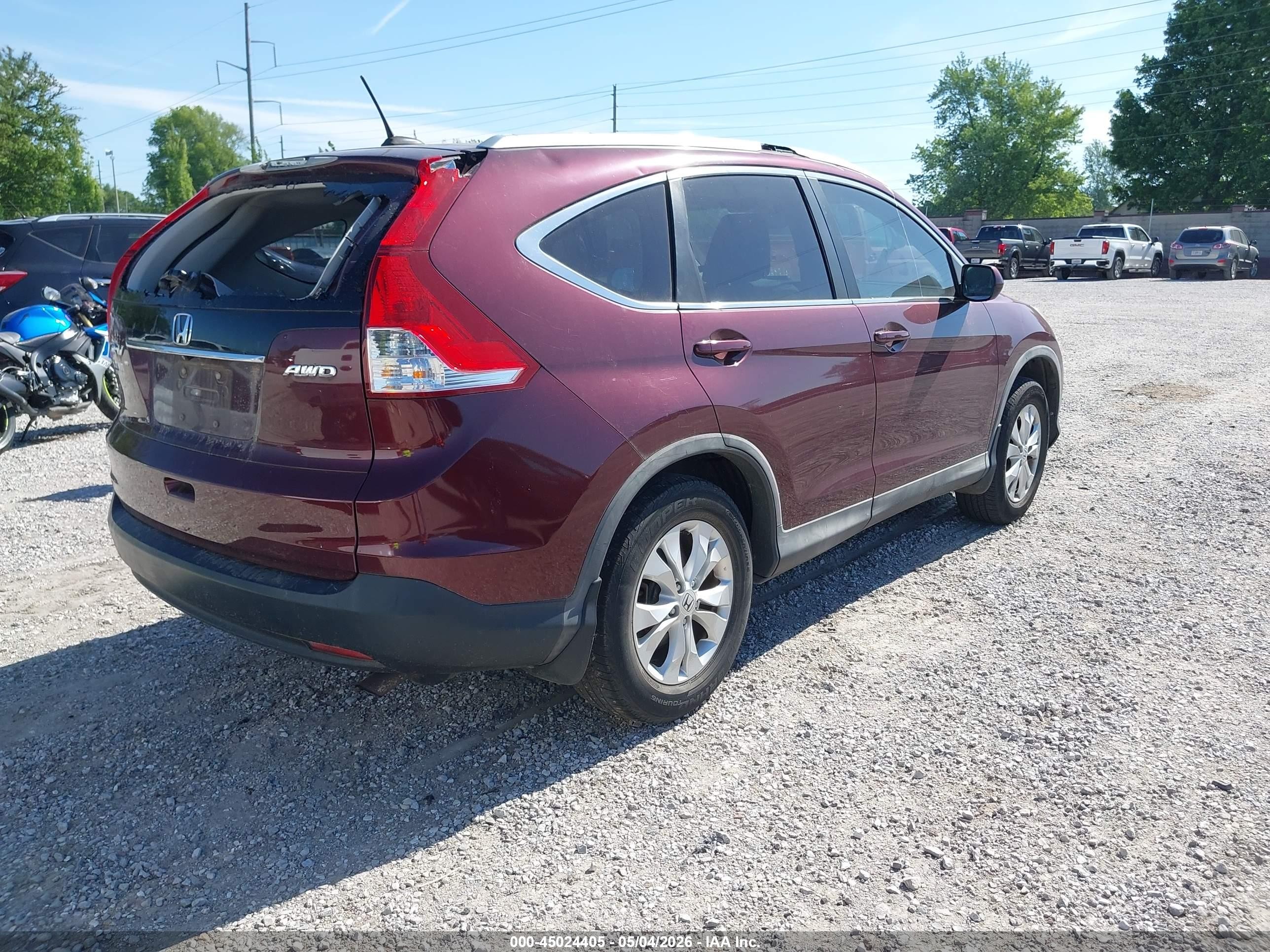 2014 Honda Cr-v Ex-l Maroon vin: 5J6RM4H75EL037842