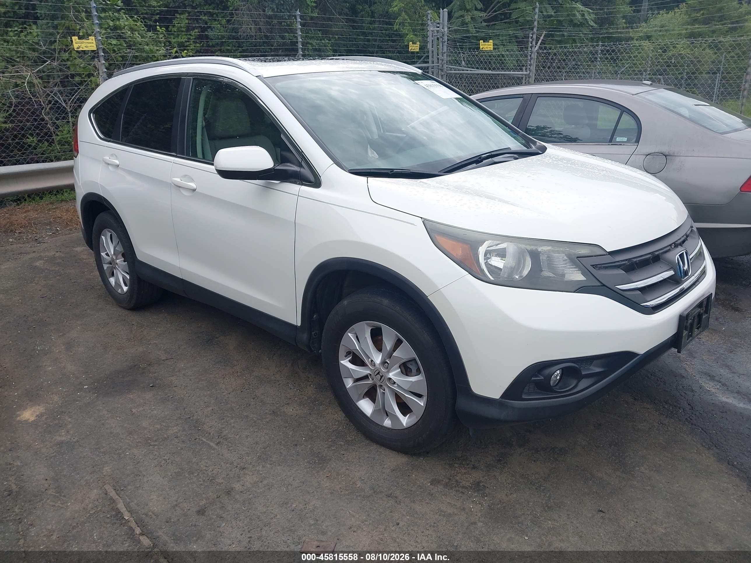 2014 Honda Cr-v Ex-l White vin: 5J6RM4H75EL038182