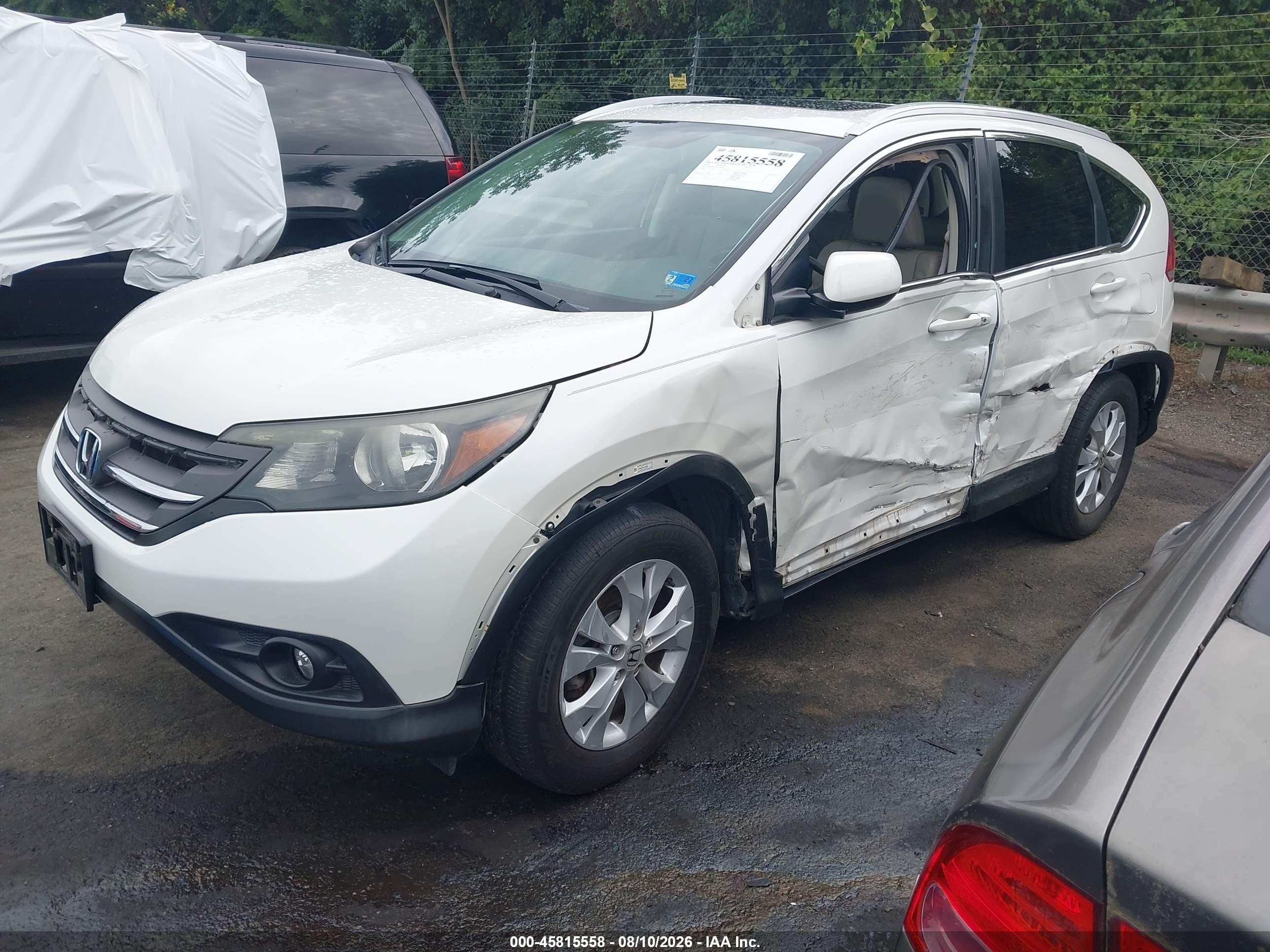 2014 Honda Cr-v Ex-l Белый vin: 5J6RM4H75EL038182