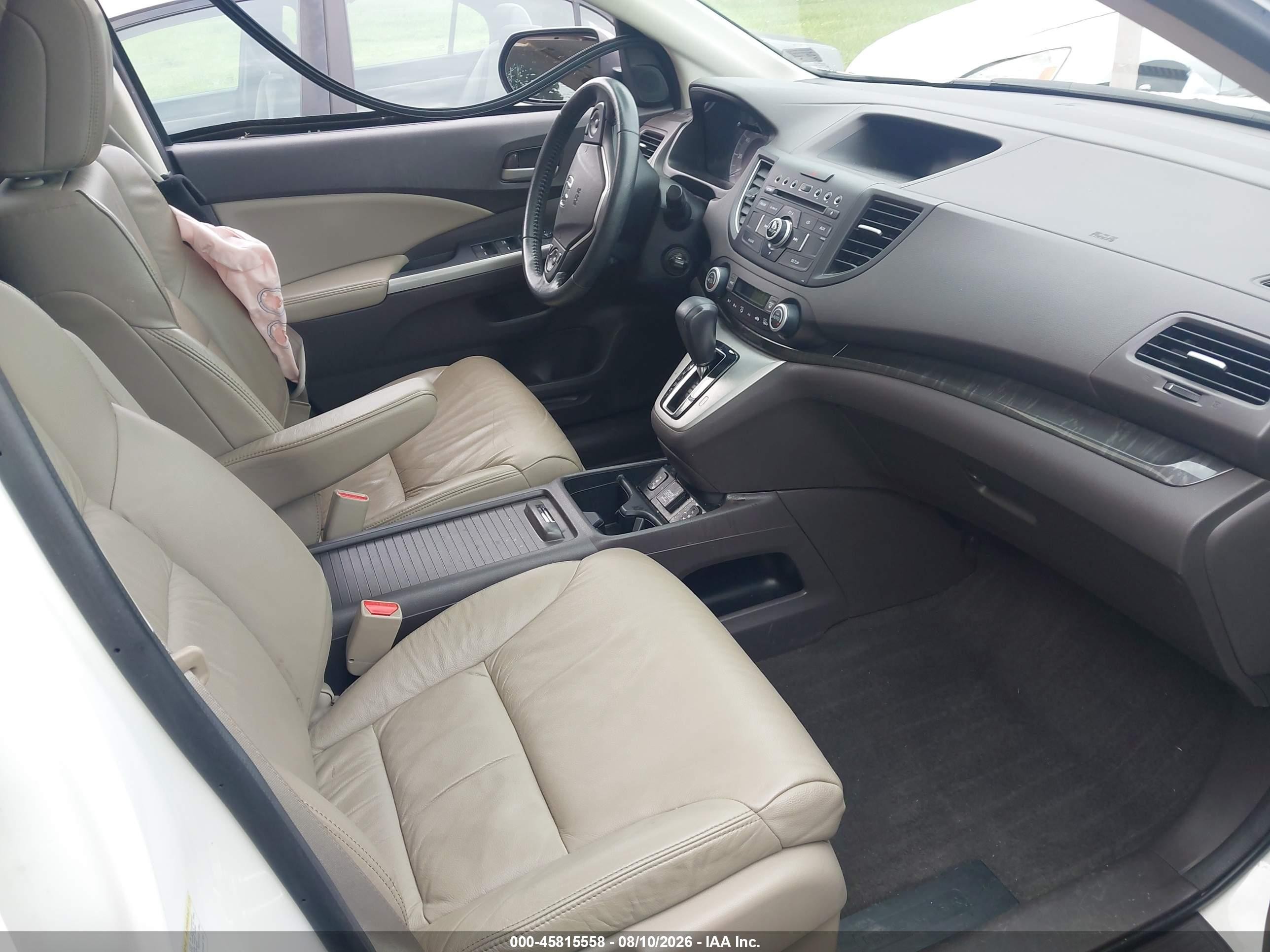 2014 Honda Cr-v Ex-l Белый vin: 5J6RM4H75EL038182