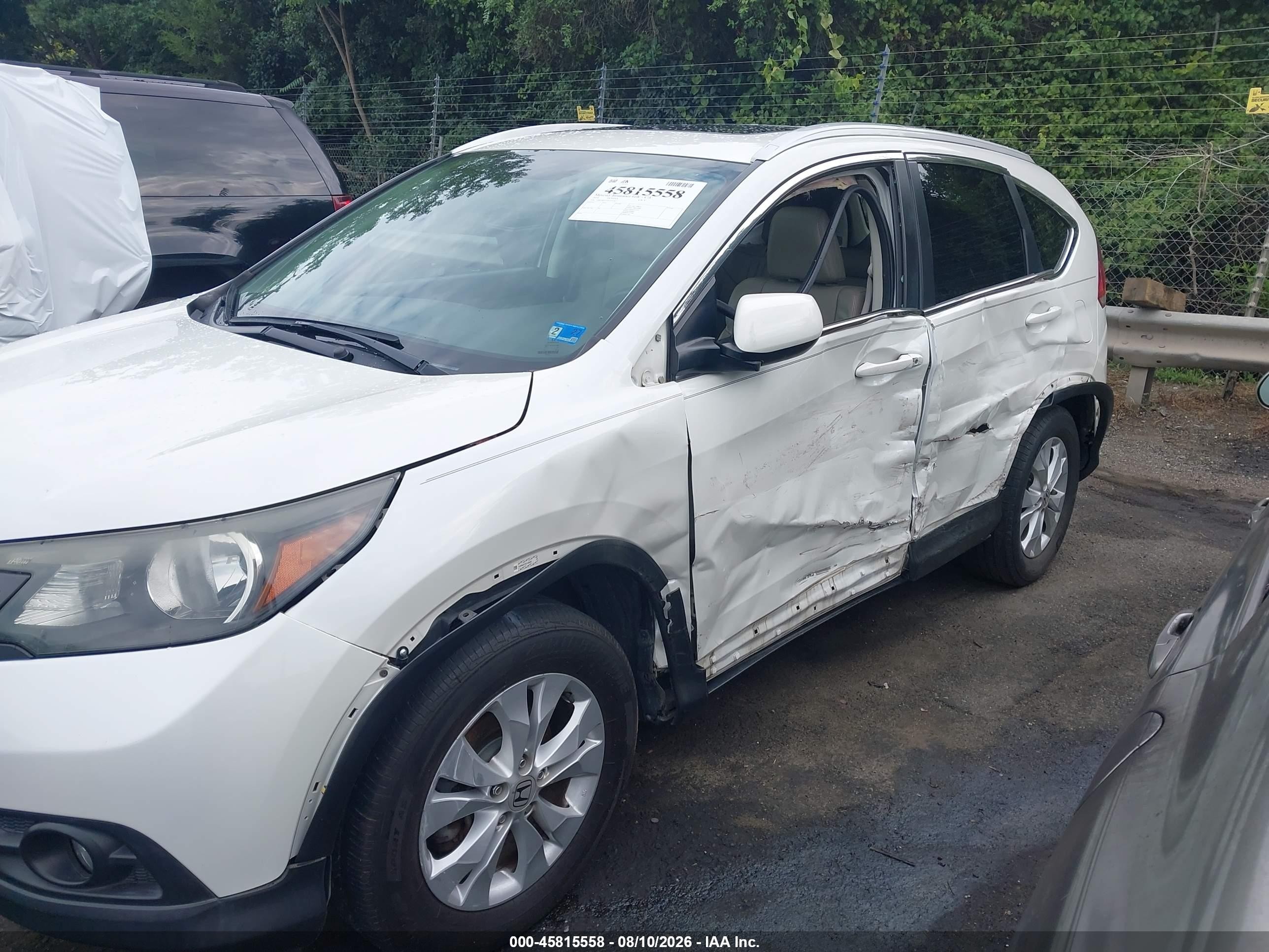 2014 Honda Cr-v Ex-l Белый vin: 5J6RM4H75EL038182