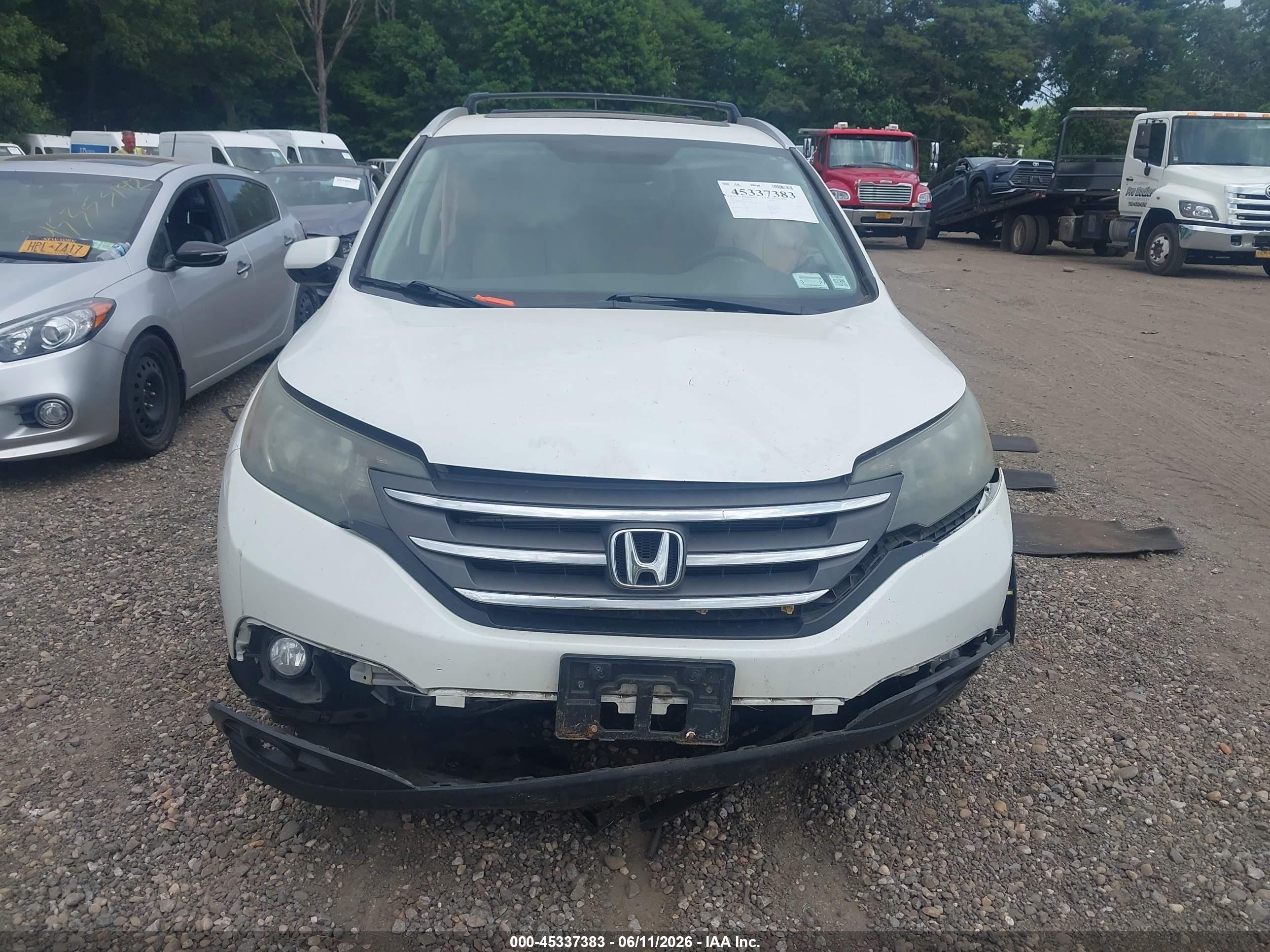 2014 Honda Cr-v Ex-l White vin: 5J6RM4H75EL057833