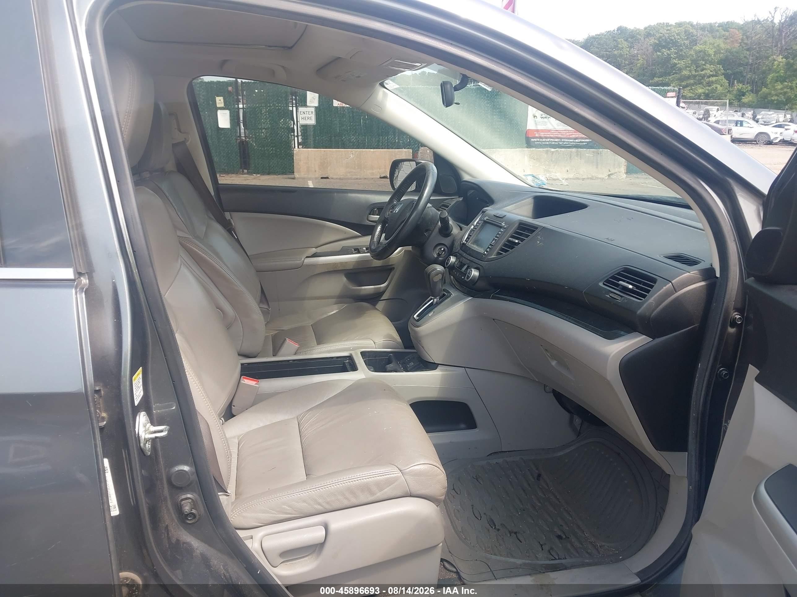 2014 Honda Cr-v Ex-l Серый vin: 5J6RM4H75EL075412