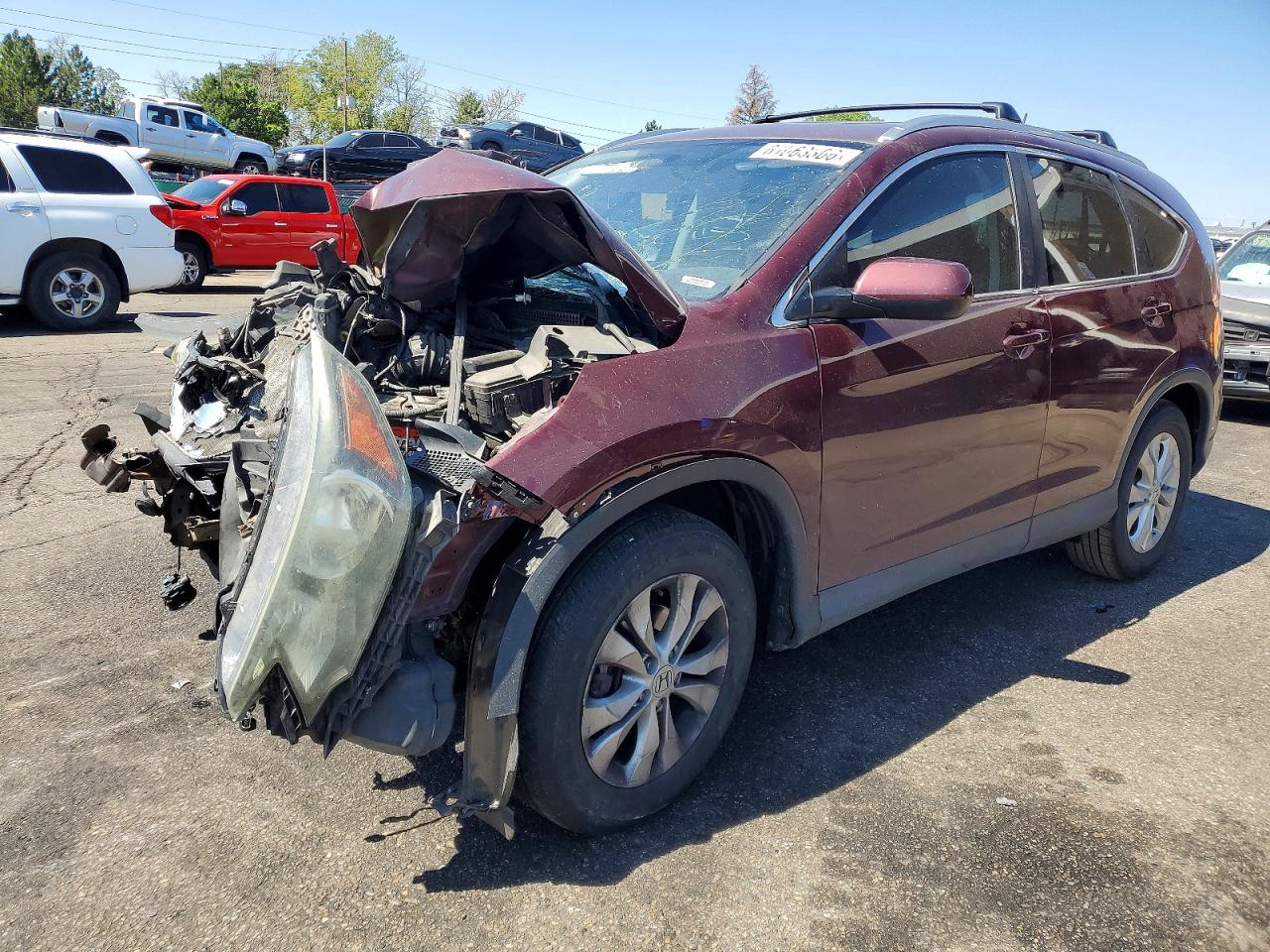 2014 Honda Cr-v Exl Burgundy vin: 5J6RM4H75EL082490