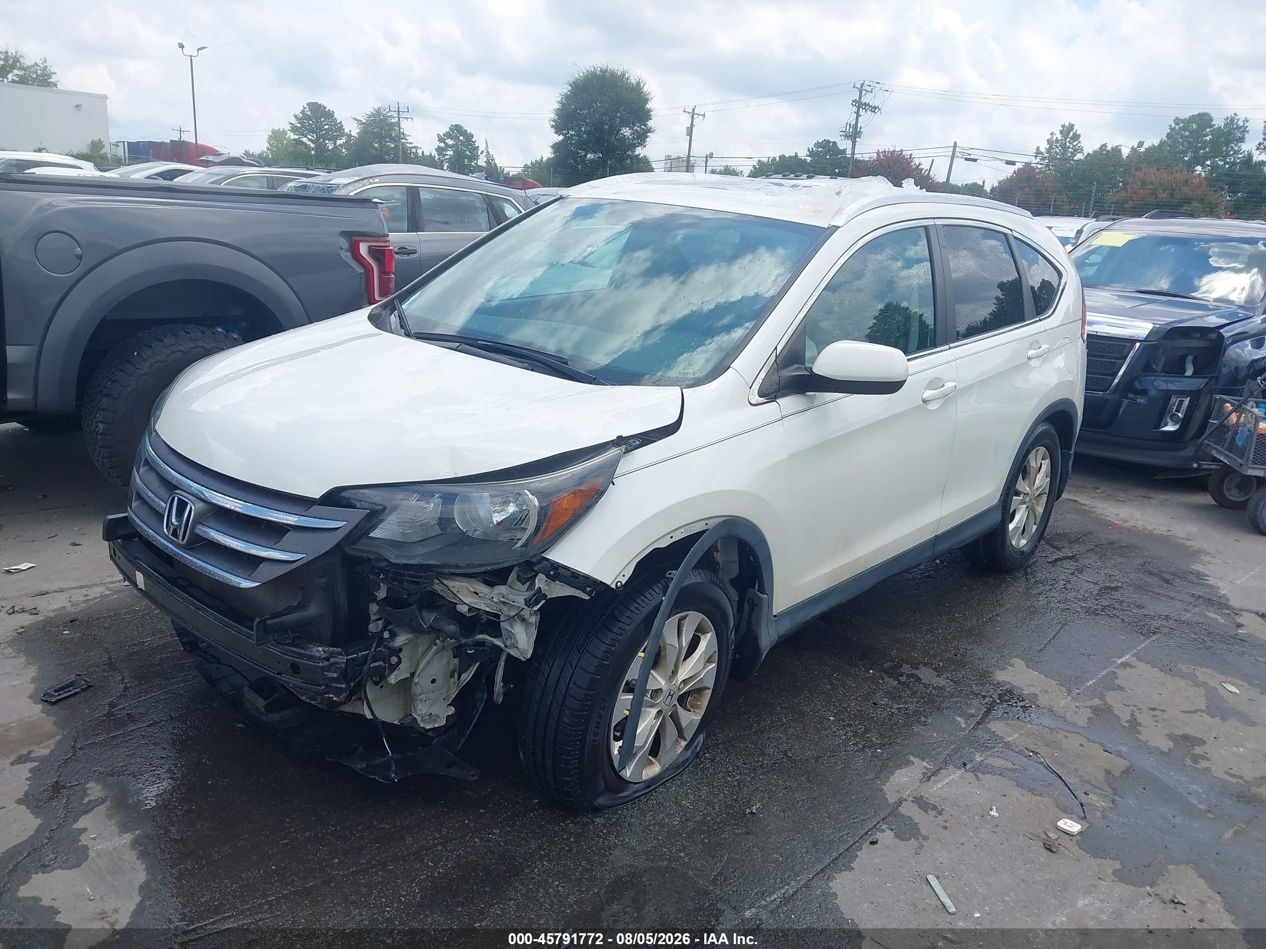 2014 Honda Cr-v Ex-l Белый vin: 5J6RM4H75EL110322