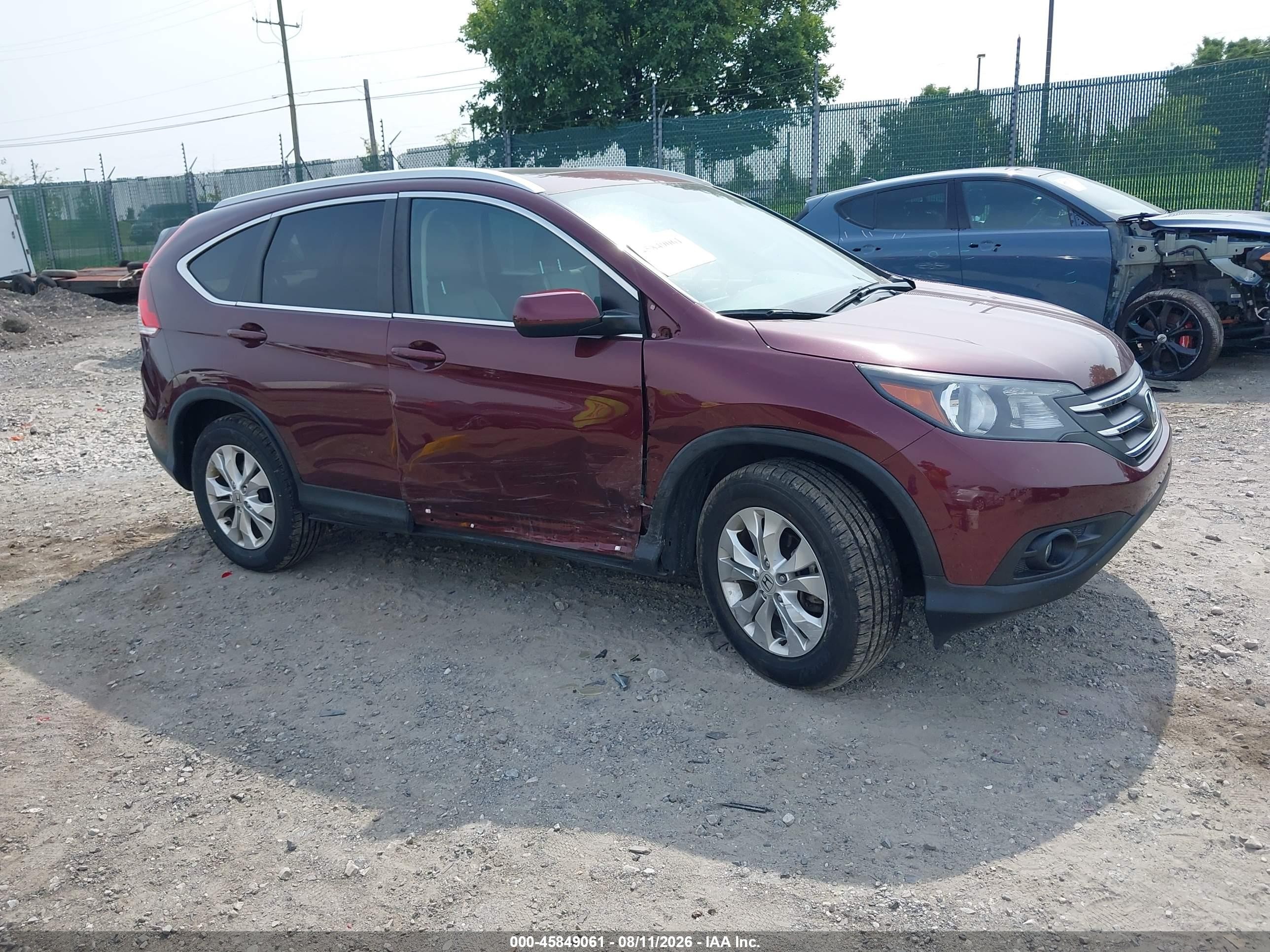 2014 Honda Cr-v Ex-l Burgundy vin: 5J6RM4H75EL113110