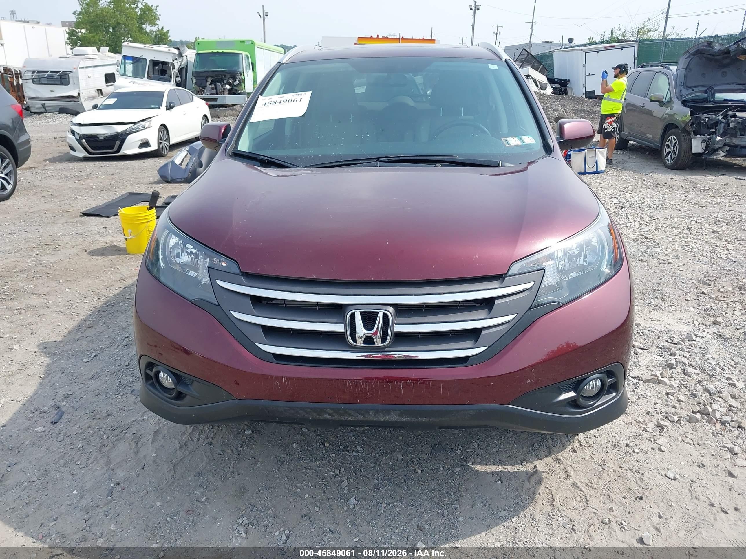 2014 Honda Cr-v Ex-l Бордовый vin: 5J6RM4H75EL113110