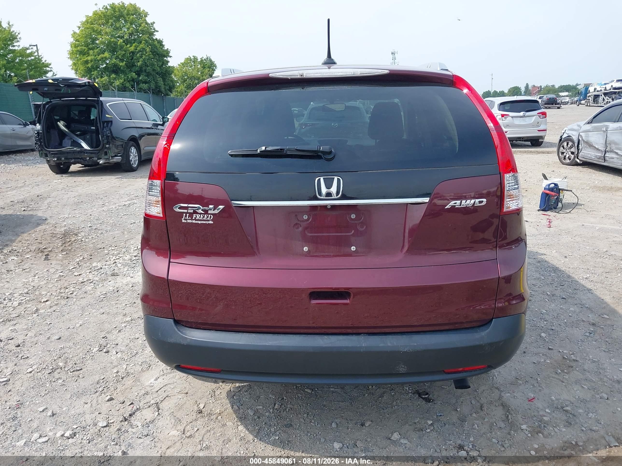 2014 Honda Cr-v Ex-l Бордовый vin: 5J6RM4H75EL113110