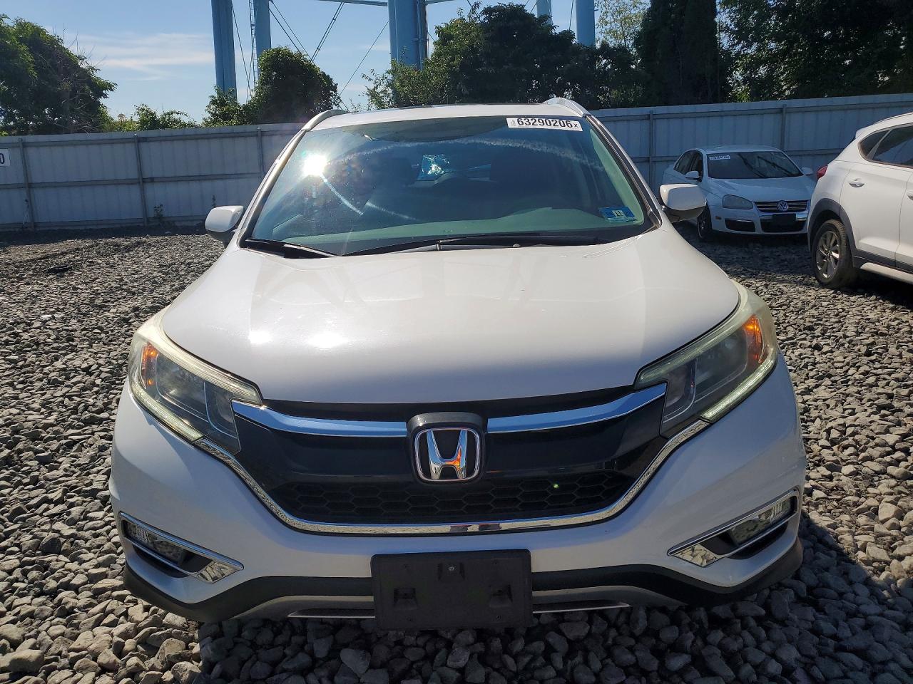 2015 Honda Cr-v Exl White vin: 5J6RM4H75FL009105